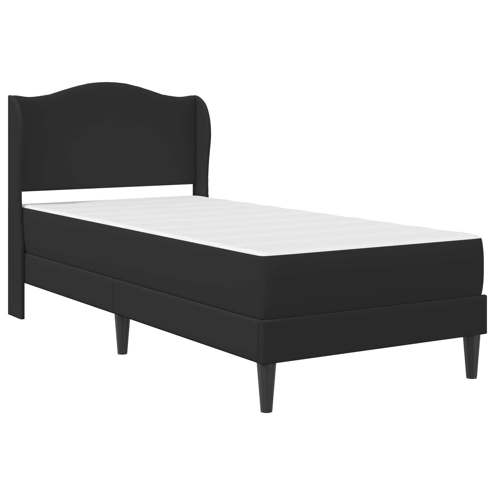 Bed Frame with Headboard Black 90 x 190 cm Faux Leather
