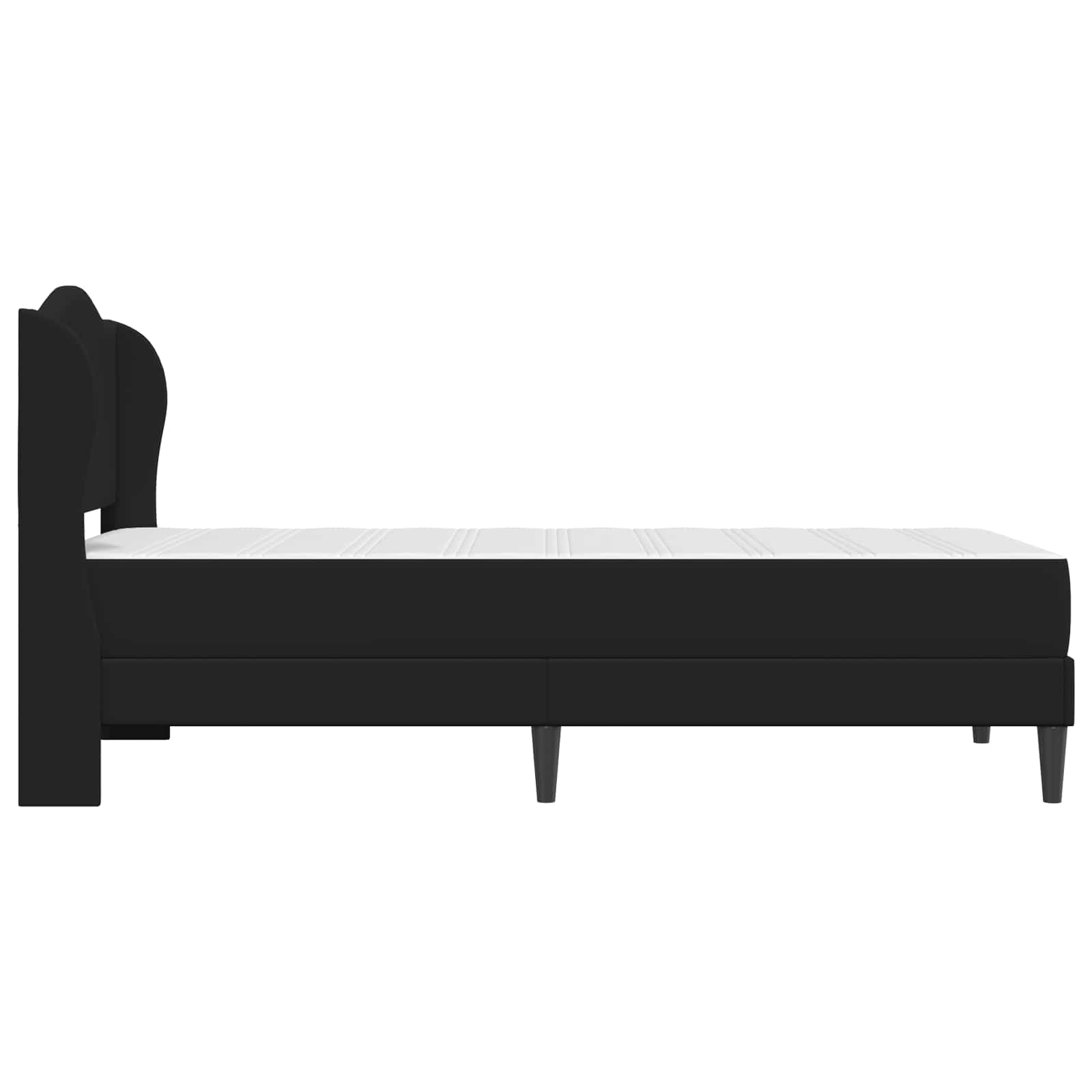 Bed Frame with Headboard Black 90 x 190 cm Faux Leather