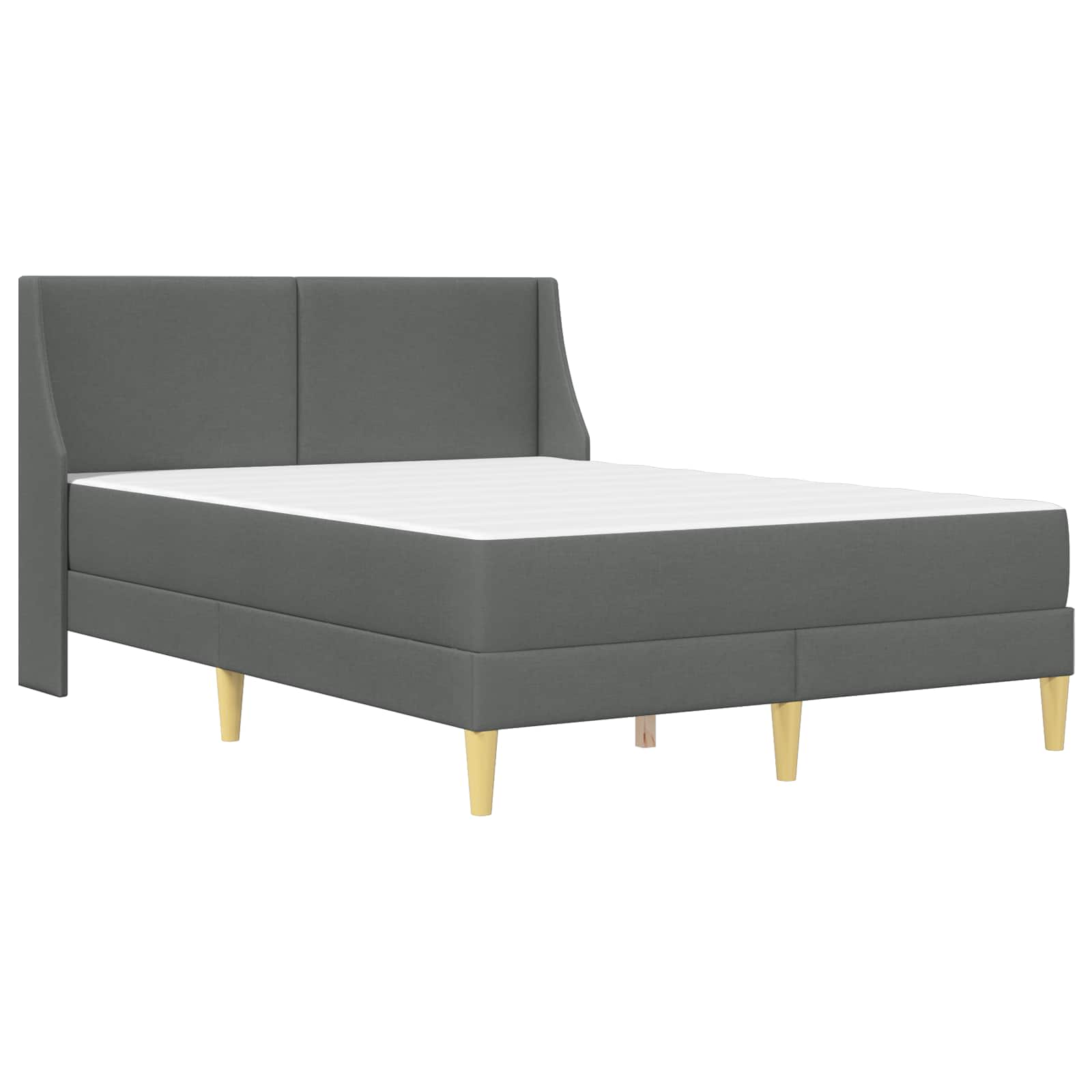 Bed Frame with Mattress Dark Grey 137 x 190 cm Fabric
