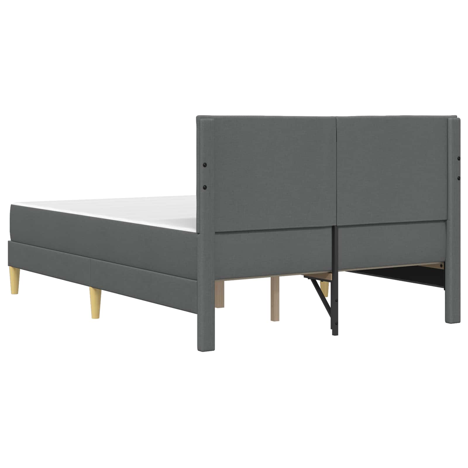 Bed Frame with Mattress Dark Grey 137 x 190 cm Fabric