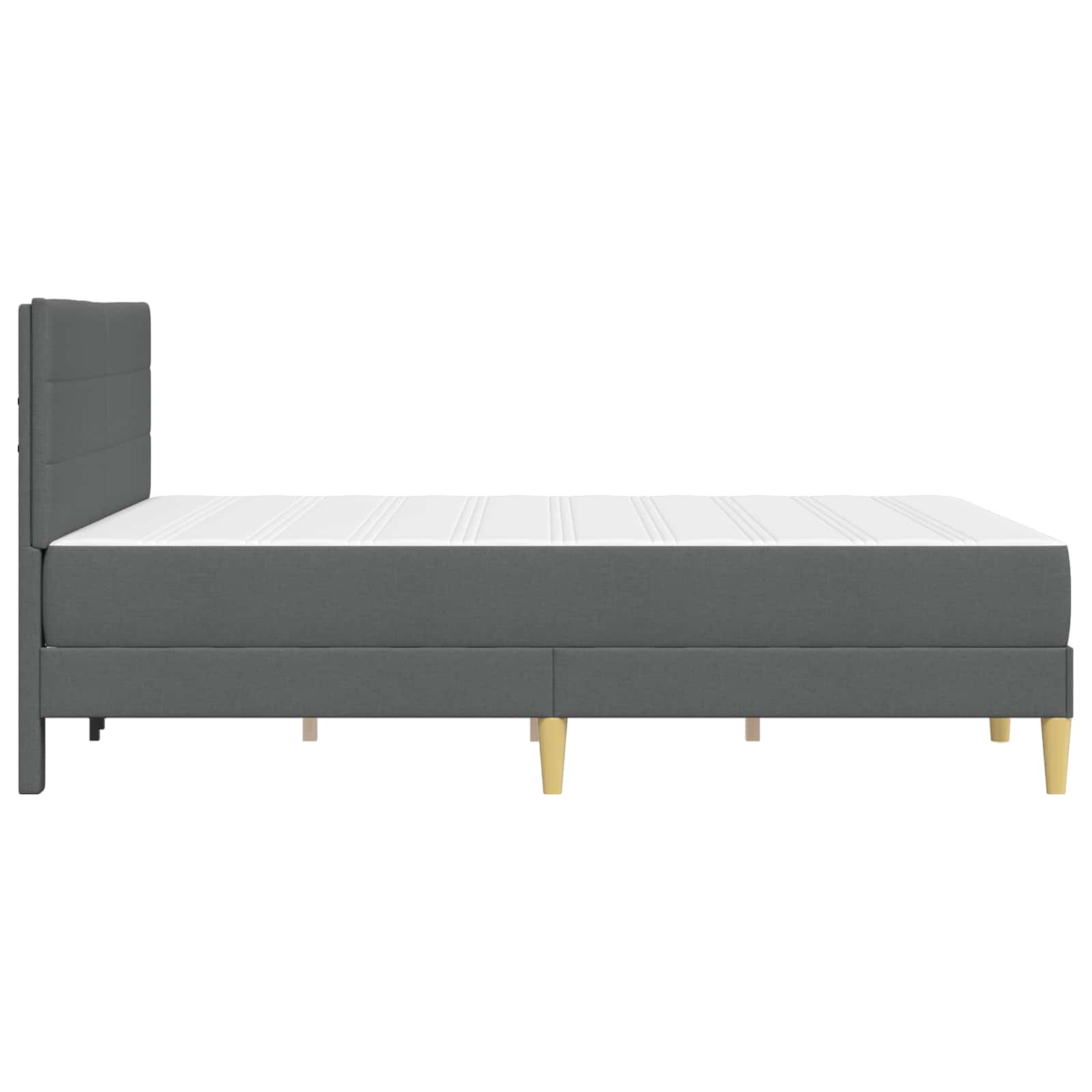 Bed Frame with Mattress Dark Grey 137 x 190 cm Fabric
