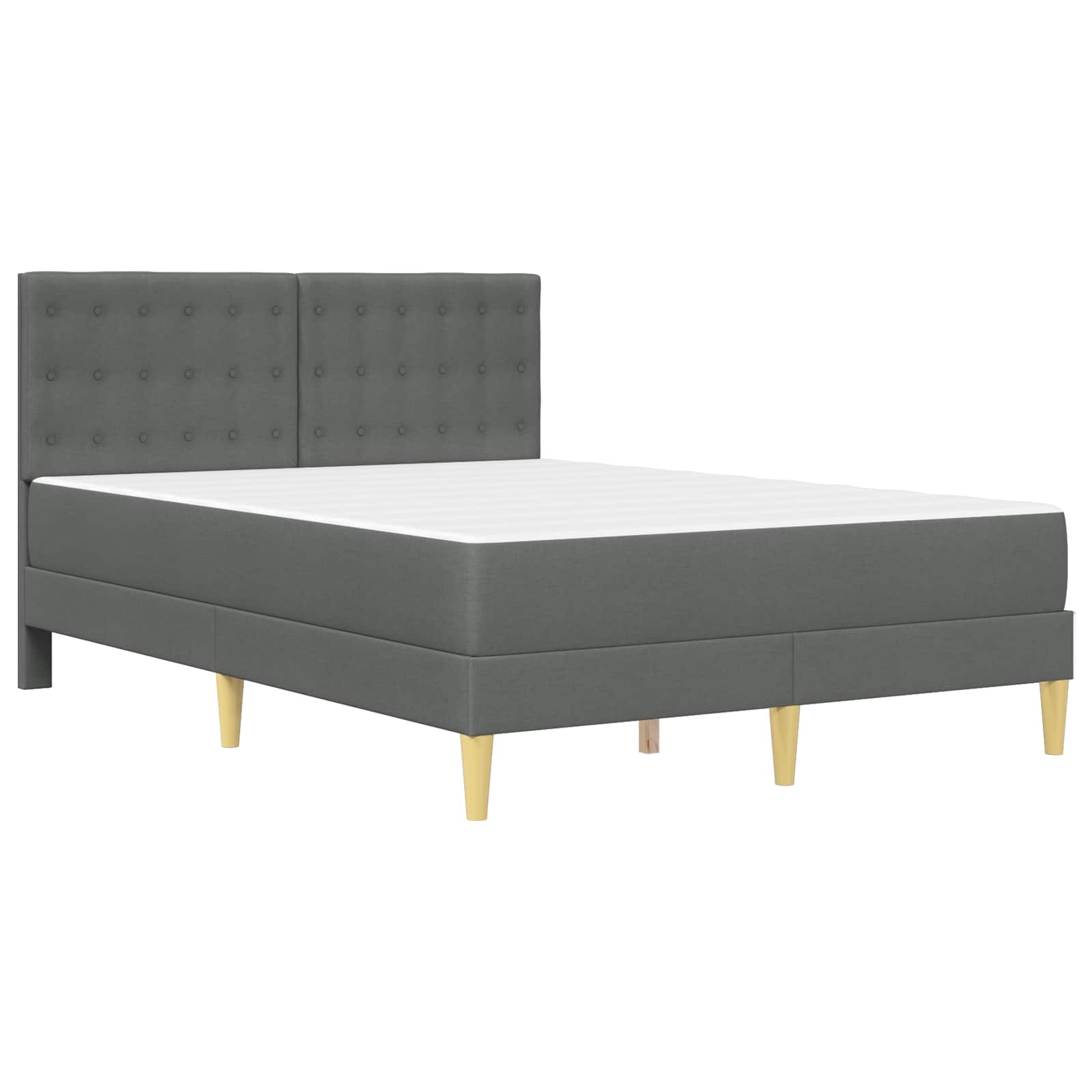 Bed Frame with Mattress Dark Grey 137 x 190 cm Fabric