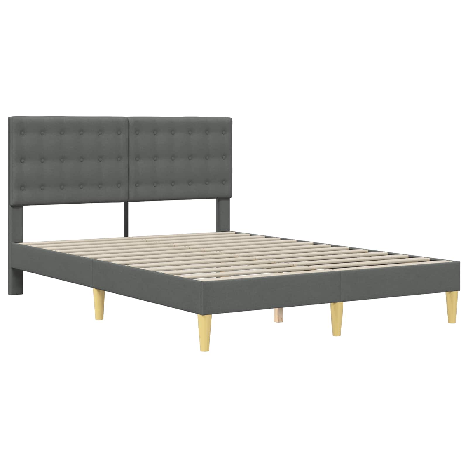 Bed Frame with Mattress Dark Grey 137 x 190 cm Fabric