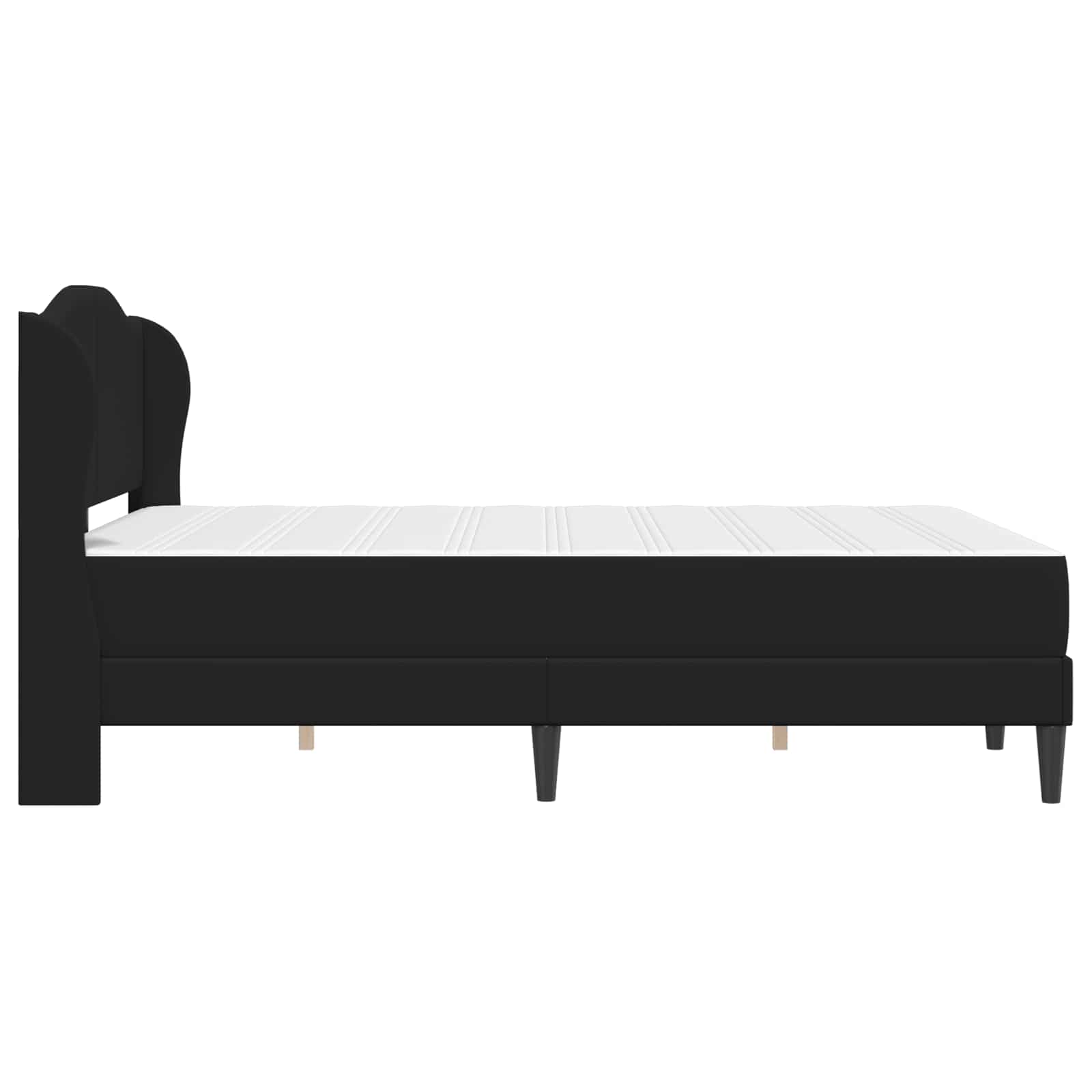 Bed Frame with Headboard Black 137 x 190 cm Faux Leather