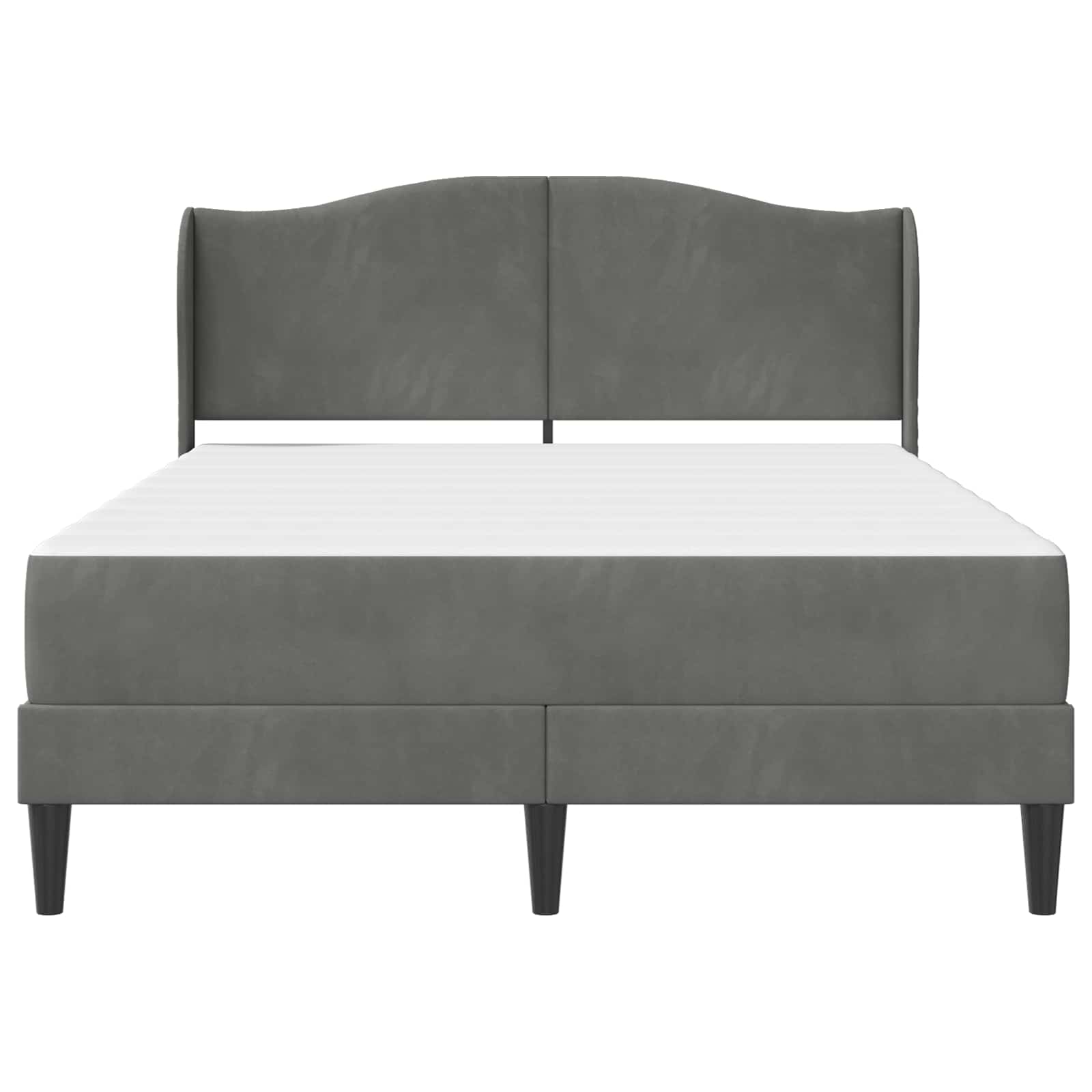 Bed Frame with Headboard Dark Grey 137 x 190 cm Velvet