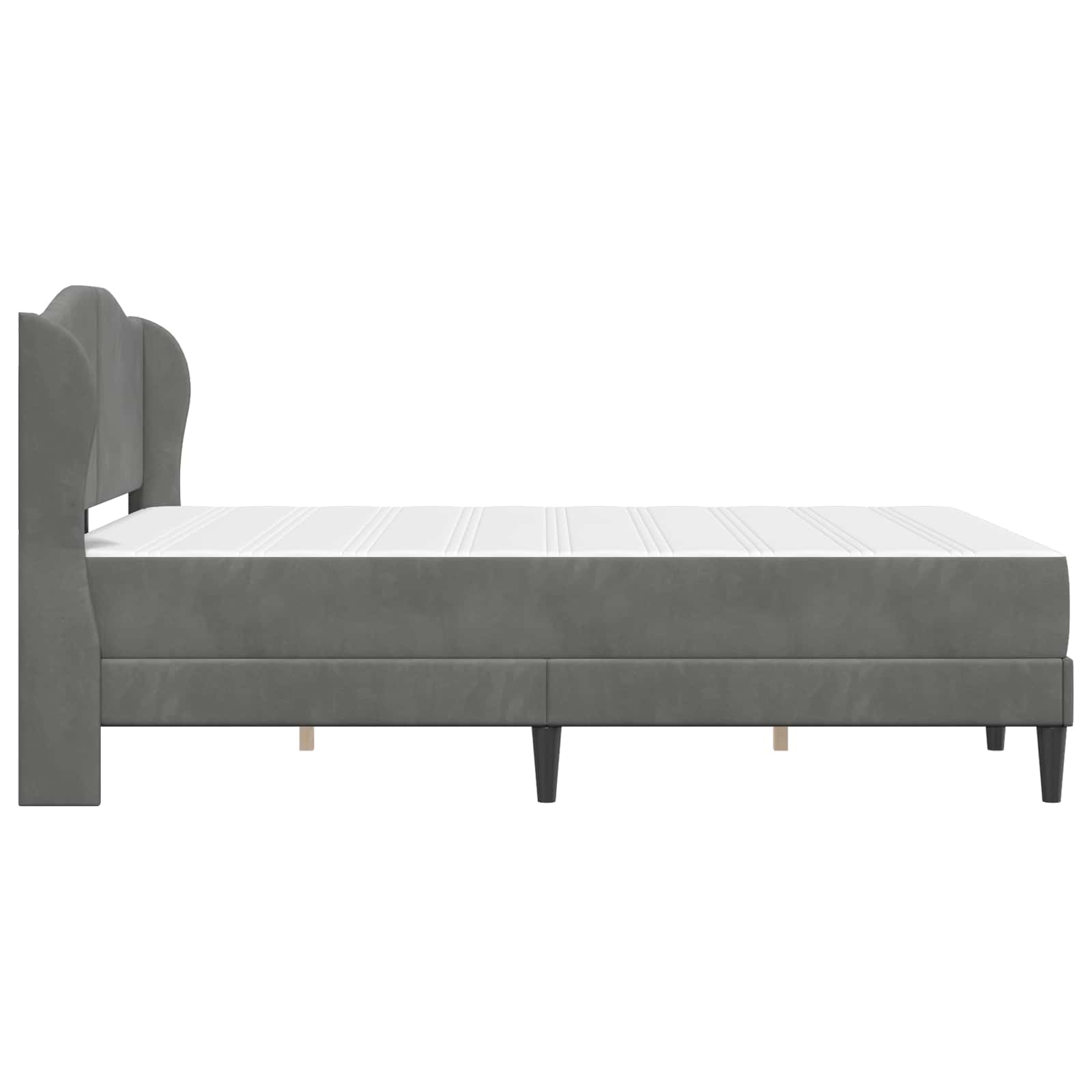 Bed Frame with Headboard Dark Grey 137 x 190 cm Velvet