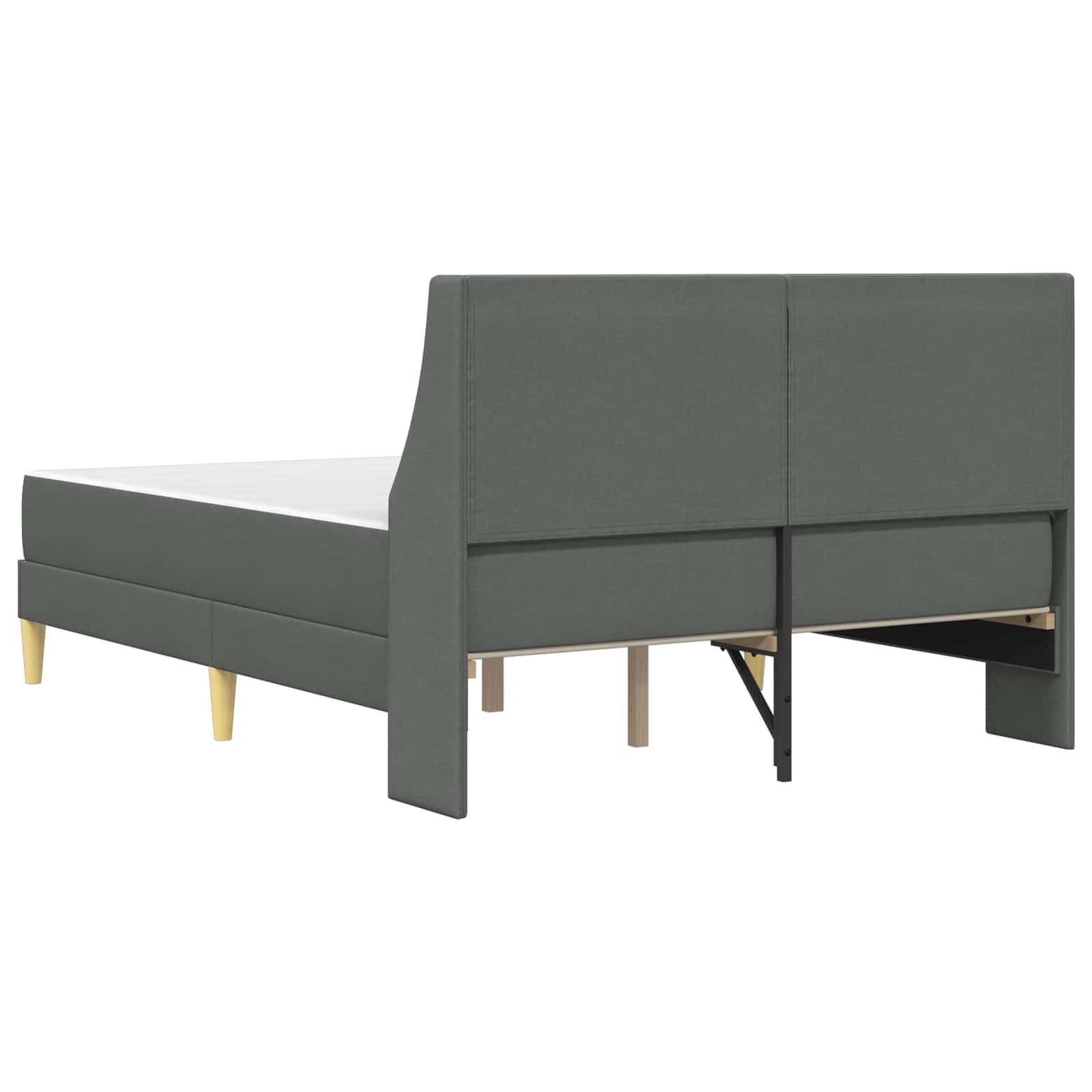Bed Frame with Mattress Dark Grey 137 x 190 cm Fabric