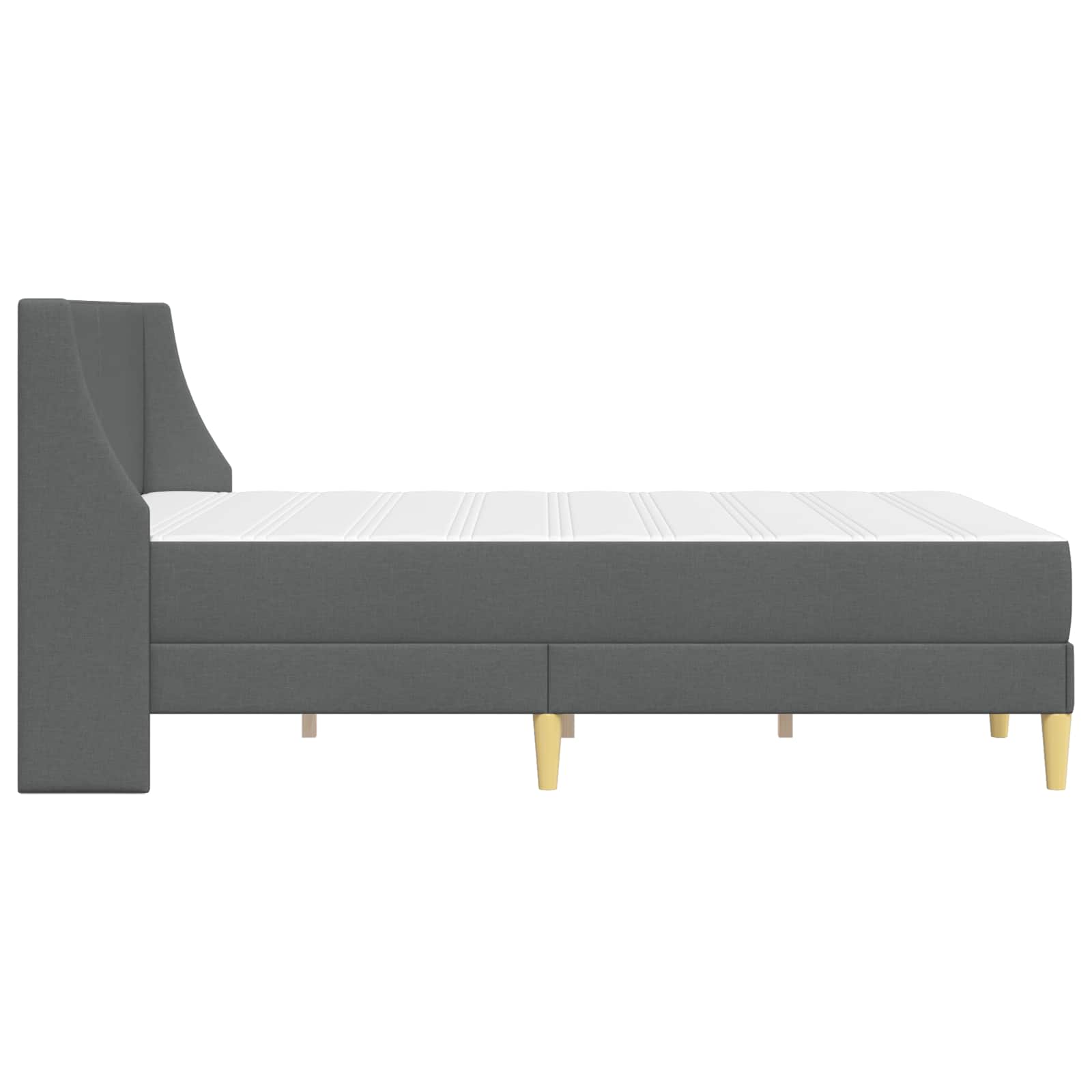 Bed Frame with Mattress Dark Grey 137 x 190 cm Fabric