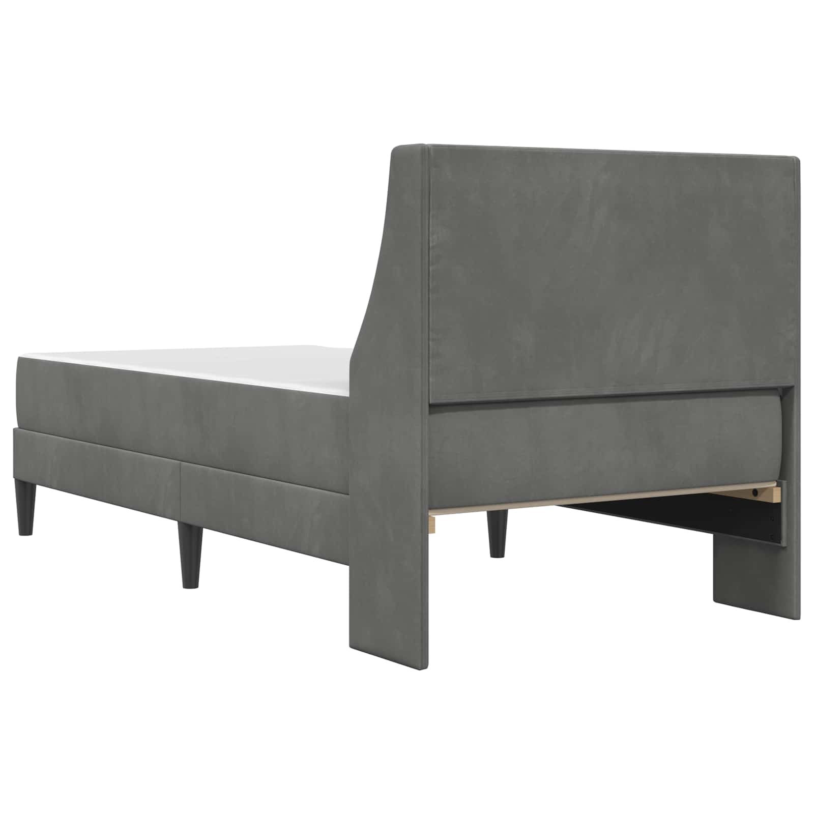 Bed Frame with Mattress Dark Grey 107 x 203 cm Velvet