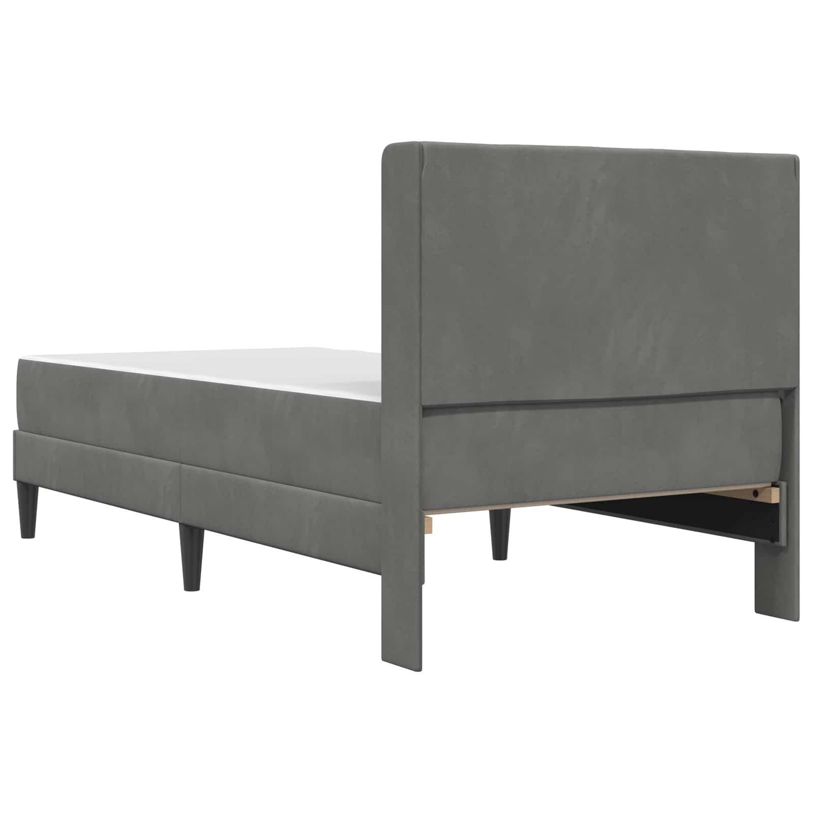 Bed Frame with Mattress Dark Grey 90 x 200 cm Velvet