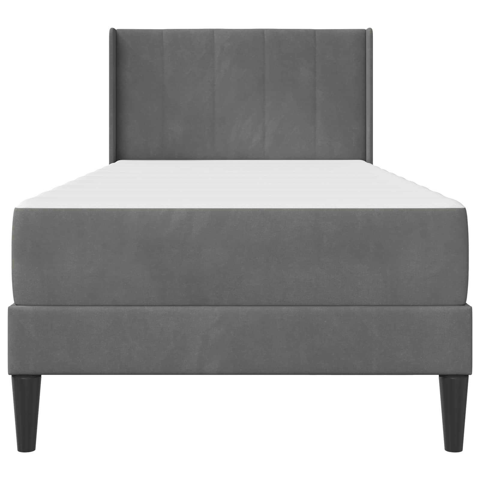 Bed Frame with Mattress Dark Grey 90 x 200 cm Velvet