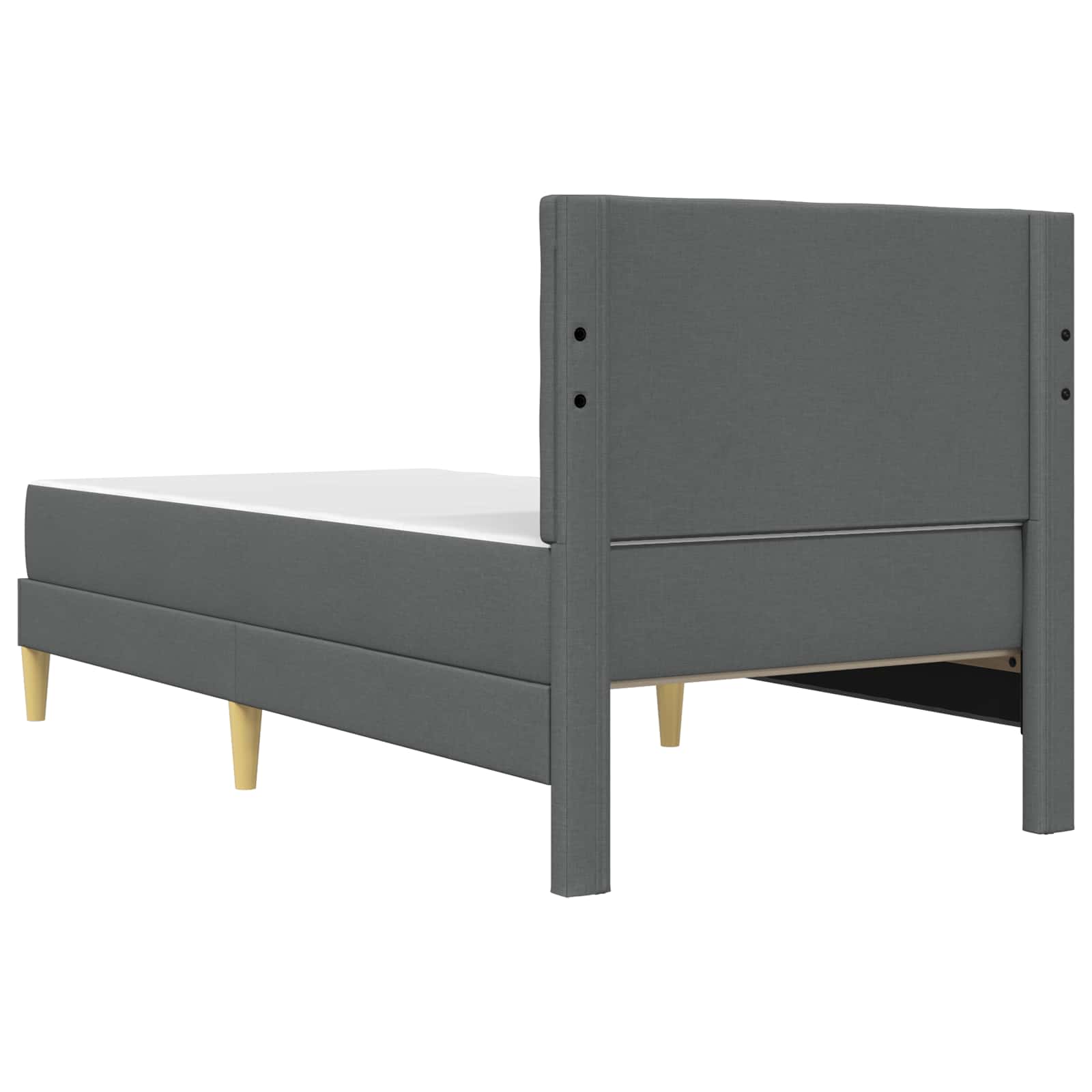 Bed Frame with Mattress Dark Grey 107 x 203 cm Fabric