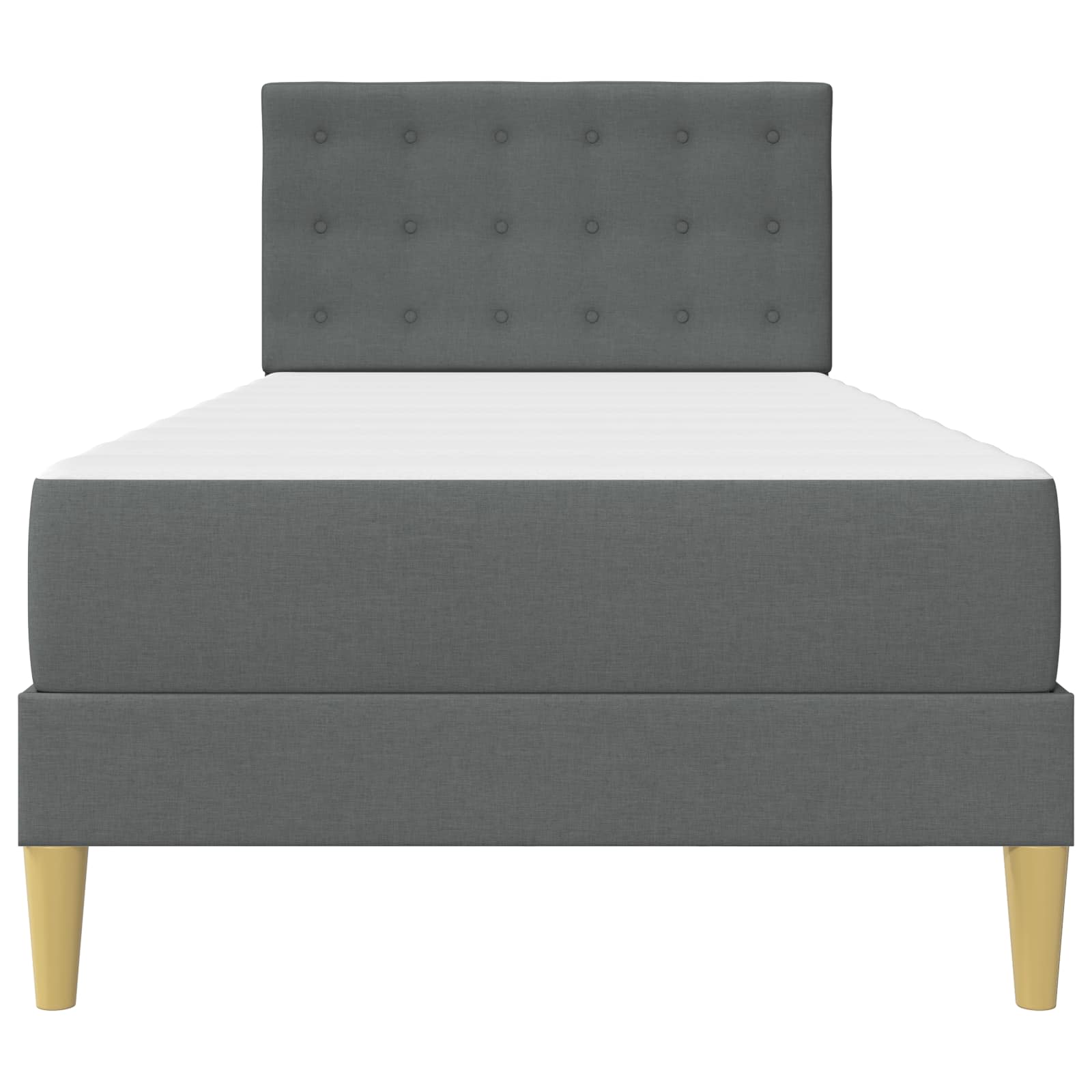 Bed Frame with Mattress Dark Grey 107 x 203 cm Fabric