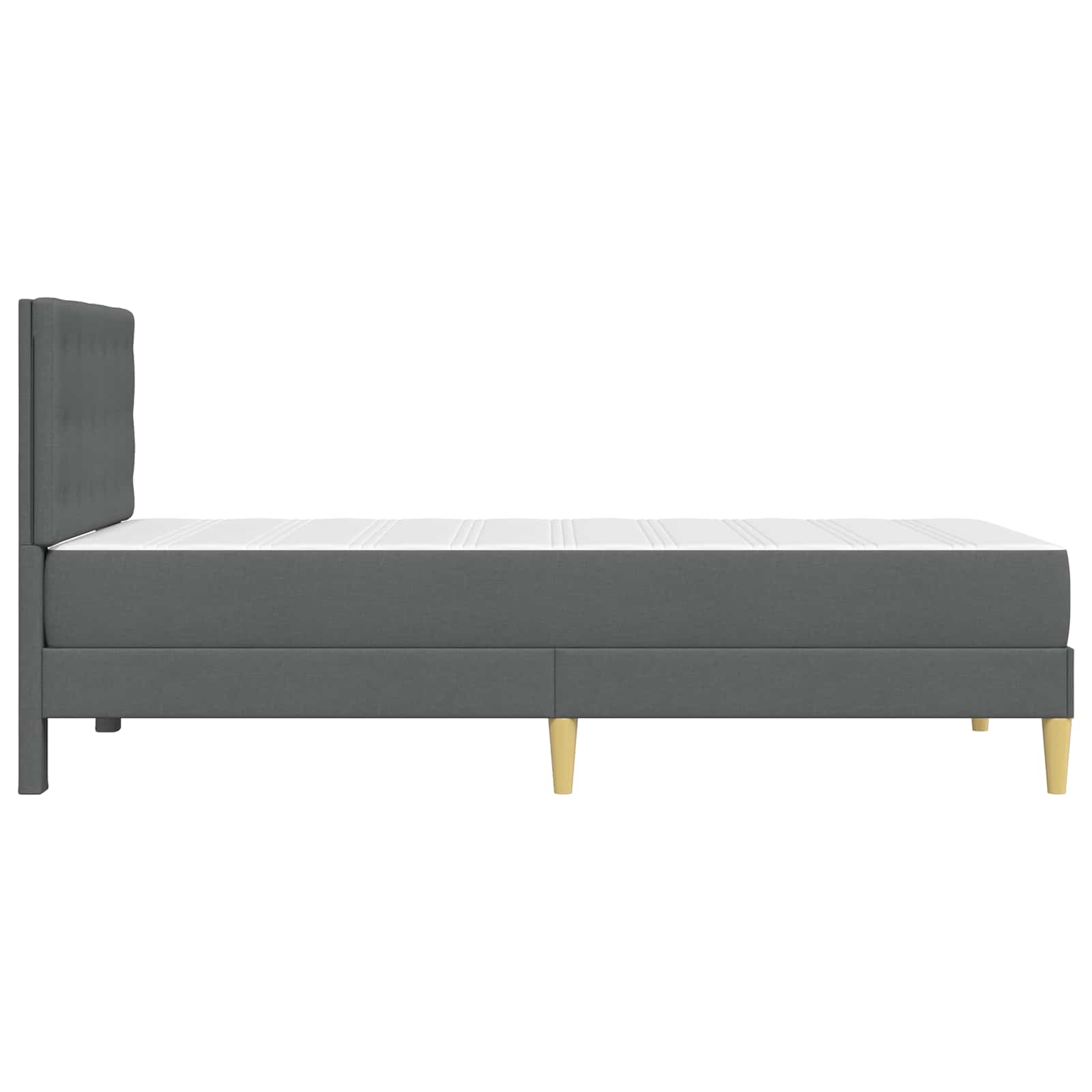 Bed Frame with Mattress Dark Grey 107 x 203 cm Fabric