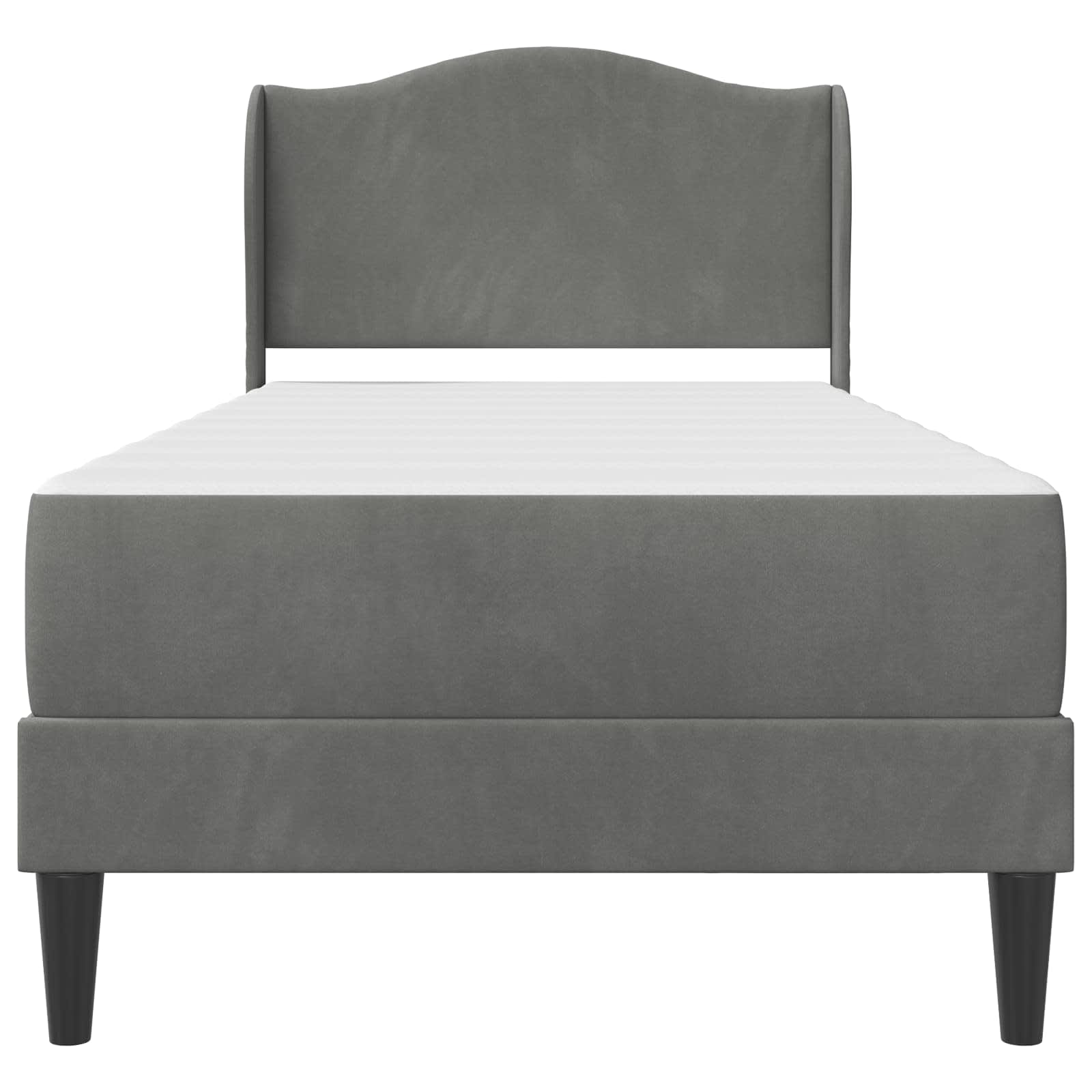 Bed Frame with Headboard Dark Grey 90 x 190 cm Velvet