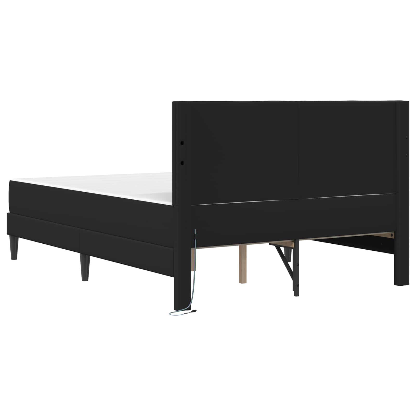 Bed Frame with LED Strip Lights Black Faux Leather