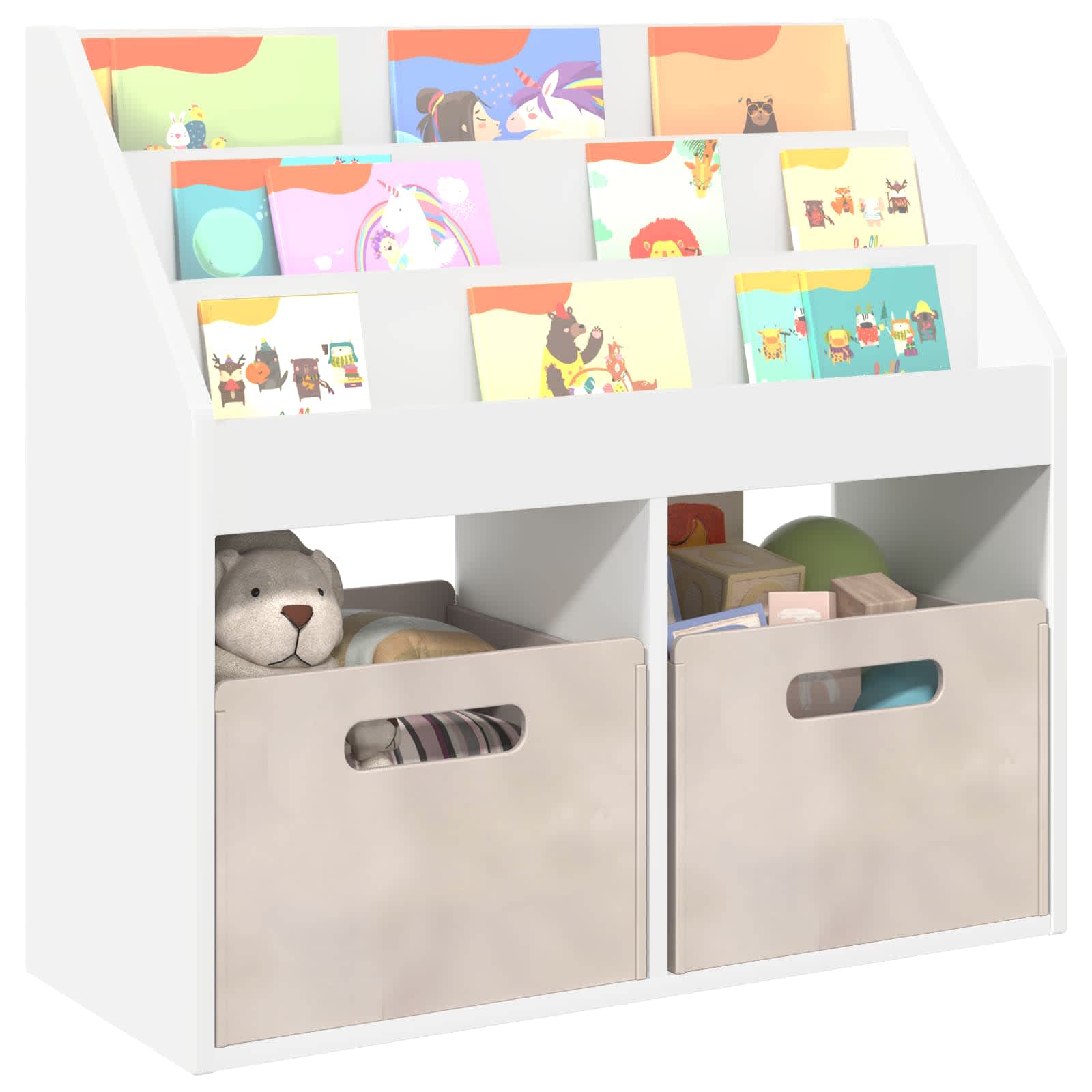 Kids Bookshelf White 72.5 x 29.5 x 69 cm Engineered Wood
