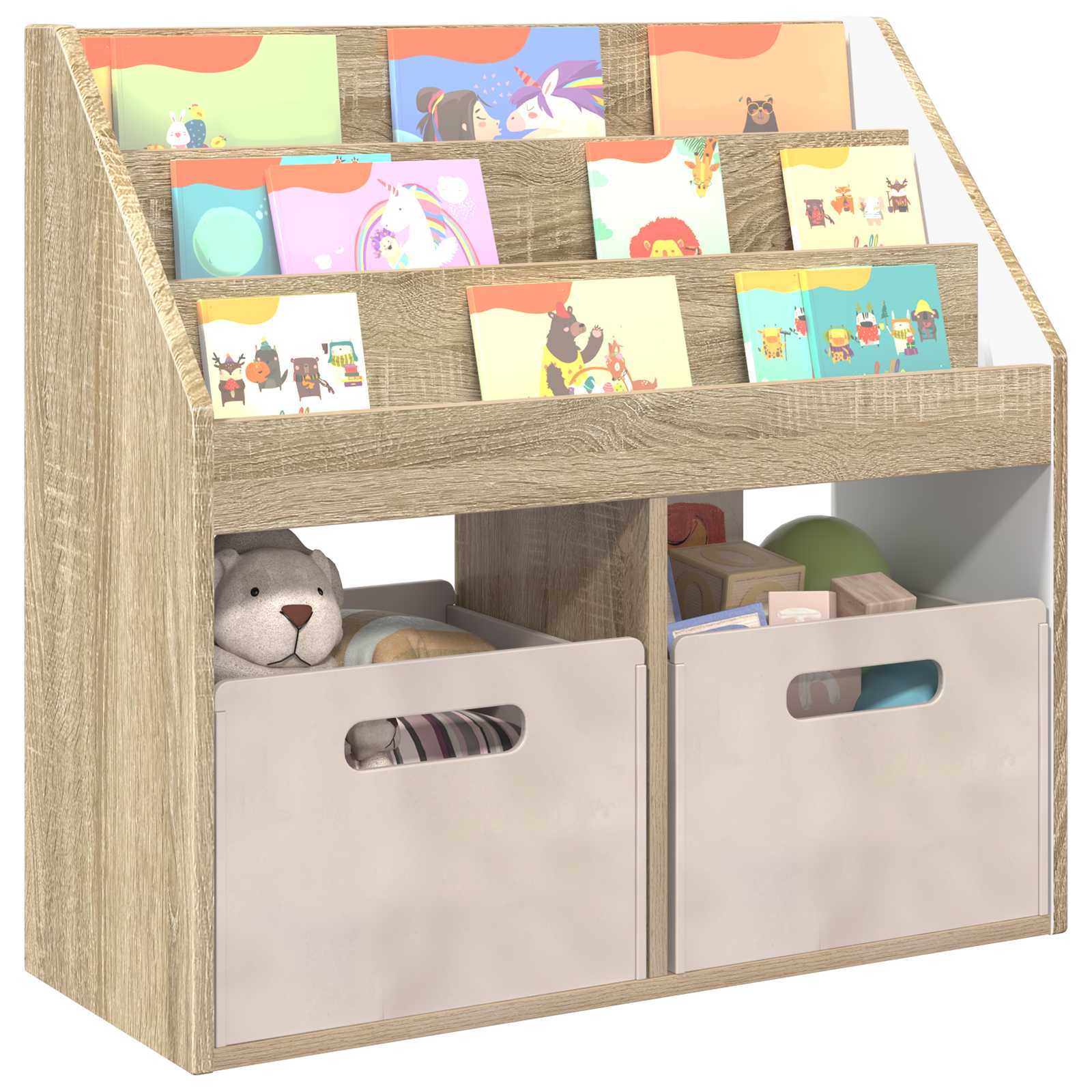Kids Bookshelf Sonoma Oak 72.5 x 29.5 x 69 cm Engineered Wood
