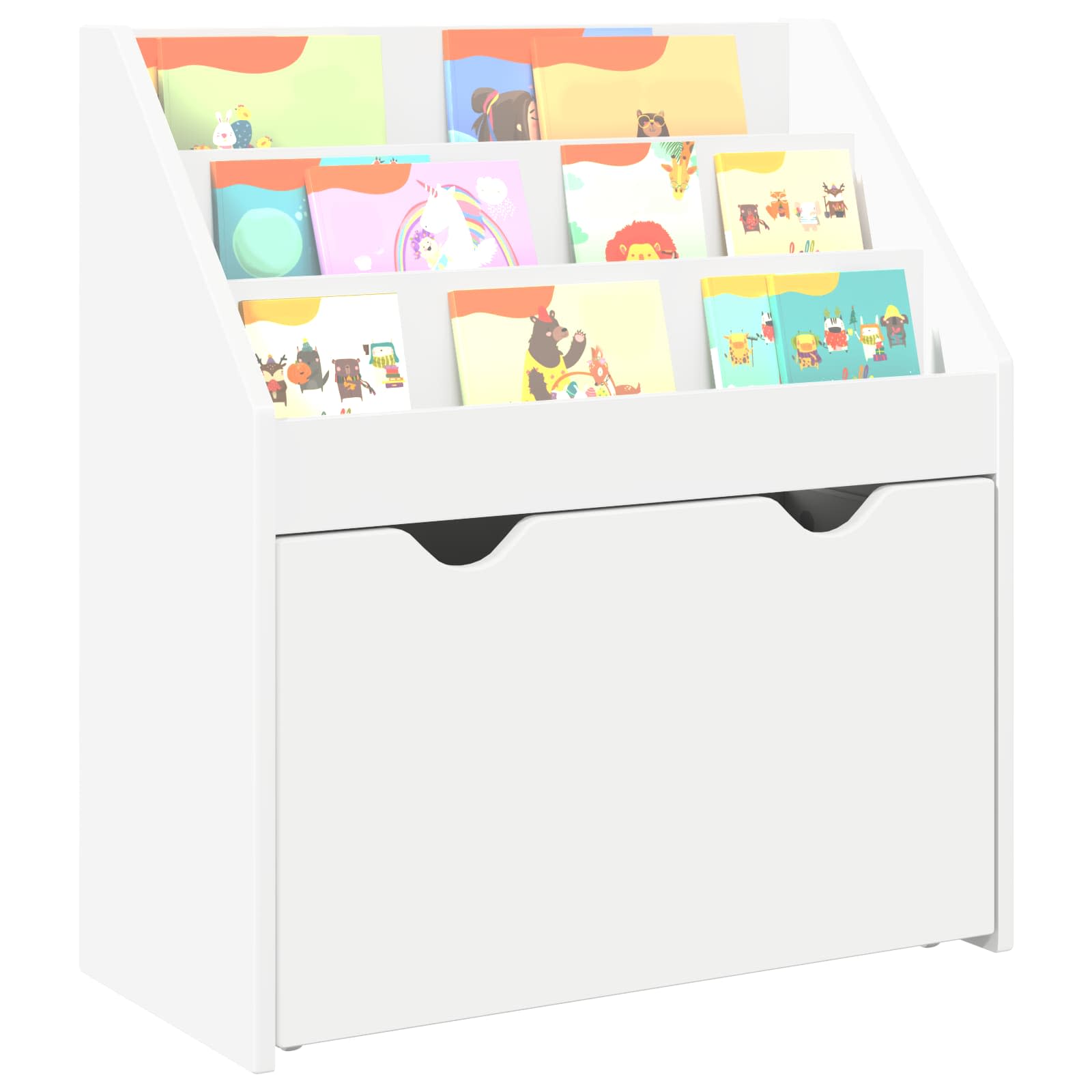 Kids Bookshelf White 60 x 29.5 x 69 cm Engineered Wood