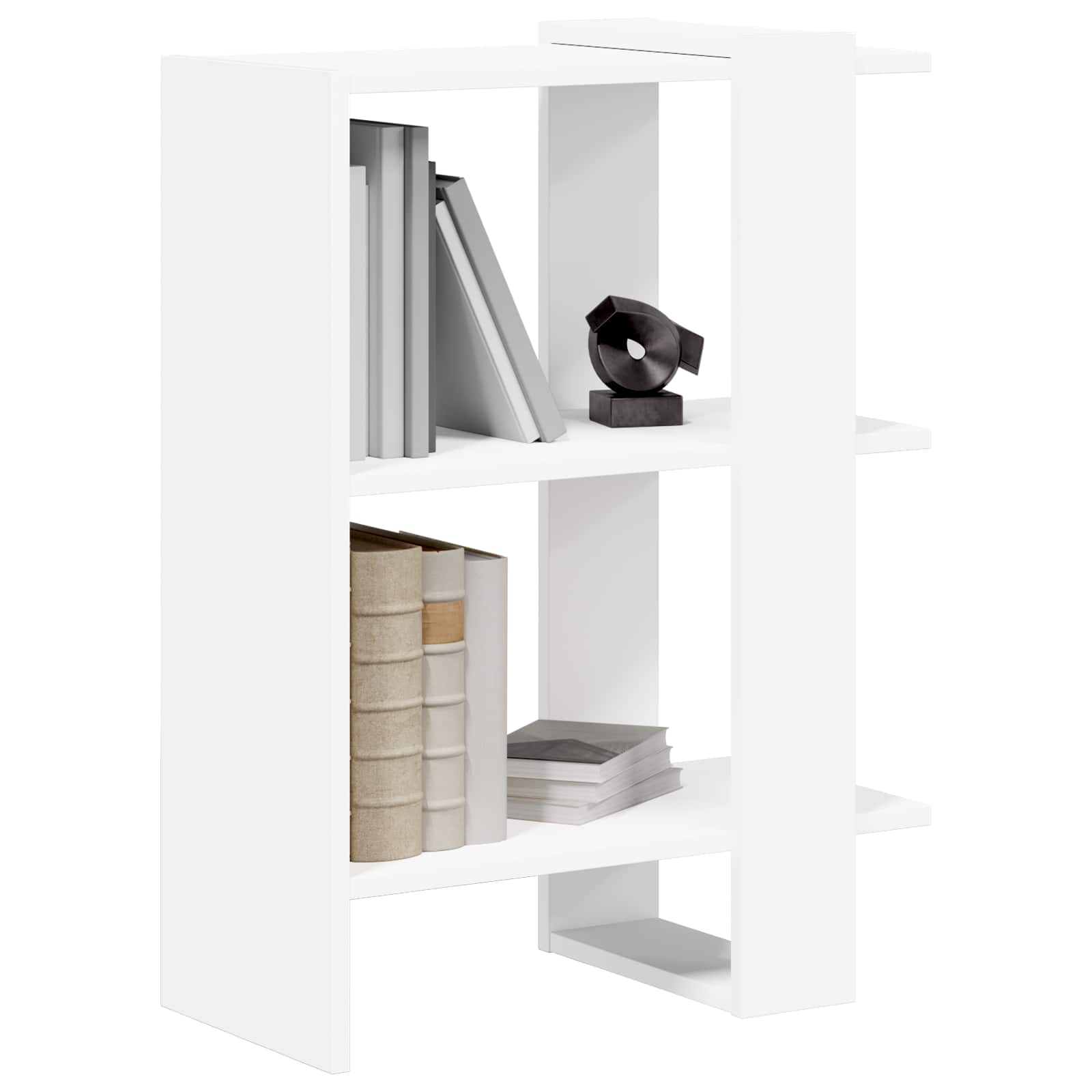Bookshelf 2-Tier 52 x 25 x 71.5 cm Engineered Wood White