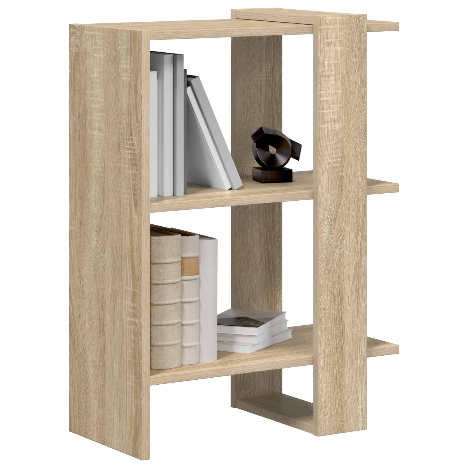Bookshelf 2-Tier 52 x 25 x 71.5 cm Engineered Wood Sonoma Oak