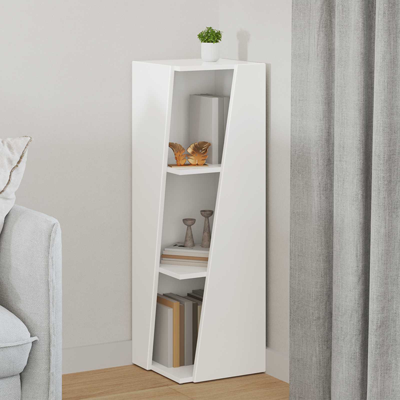 Side Shelf White 33 x 32 x 100.5 cm Engineered Wood