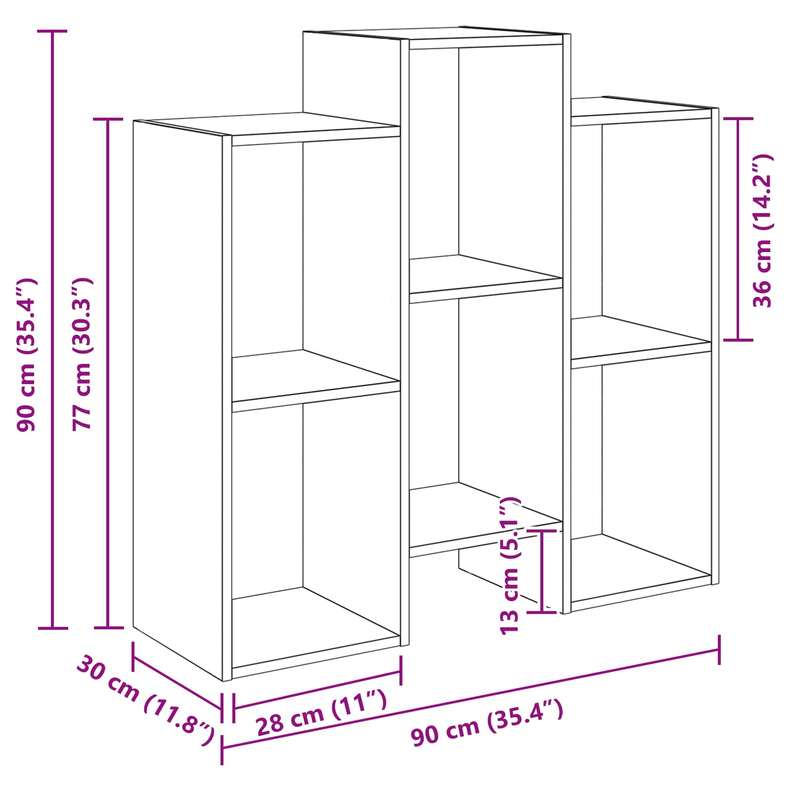 Sideboard White 90 x 30 x 90 cm
