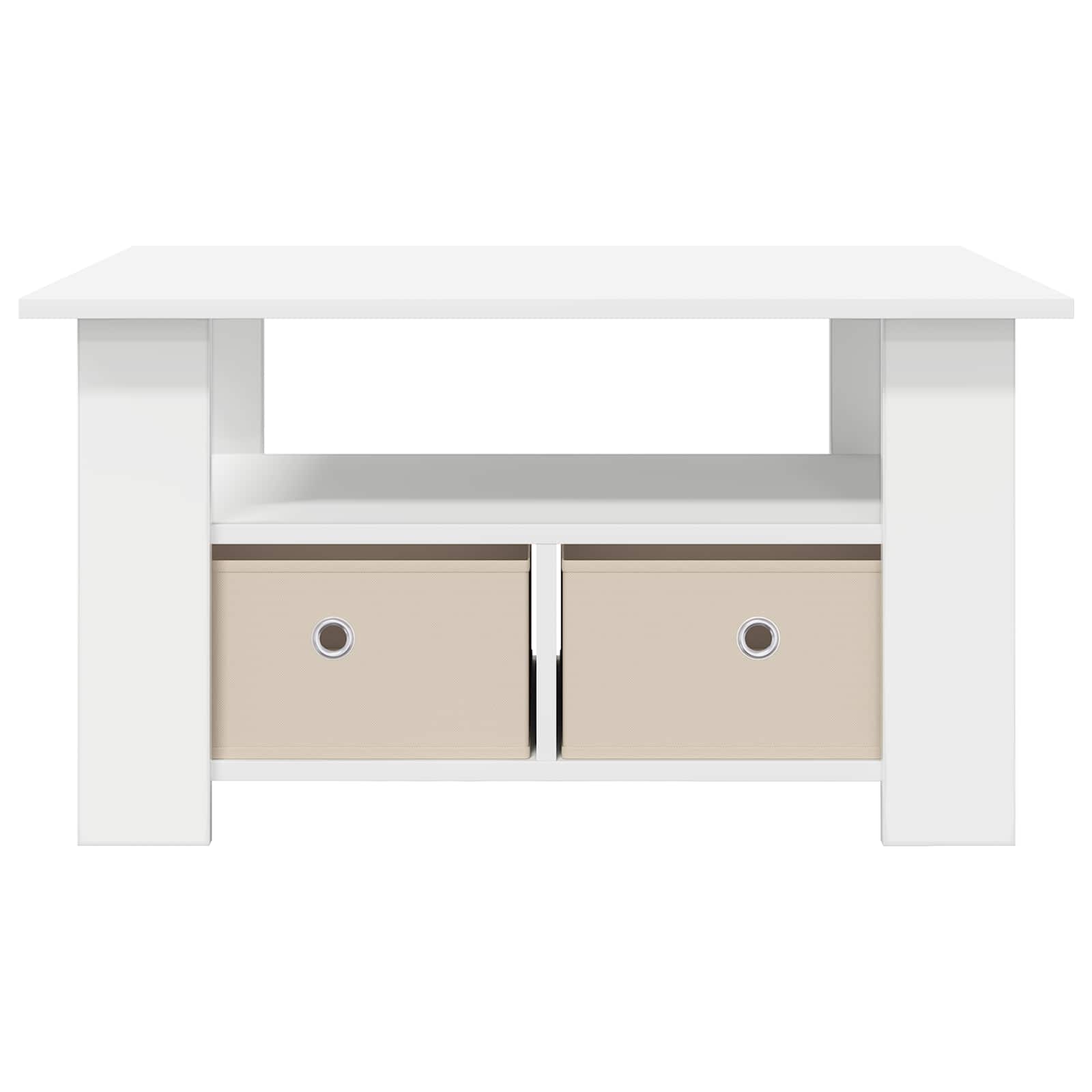 Coffee Table with Drawer White 77 x 55 x 42 cm Engineered Wood