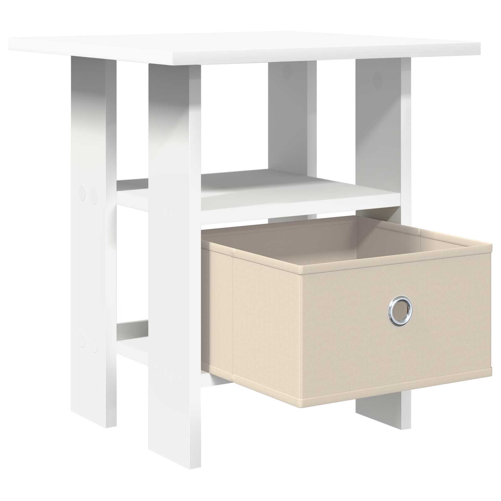 Bedside Table 2 pcs White 41 x 40 x 45 cm Engineered Wood