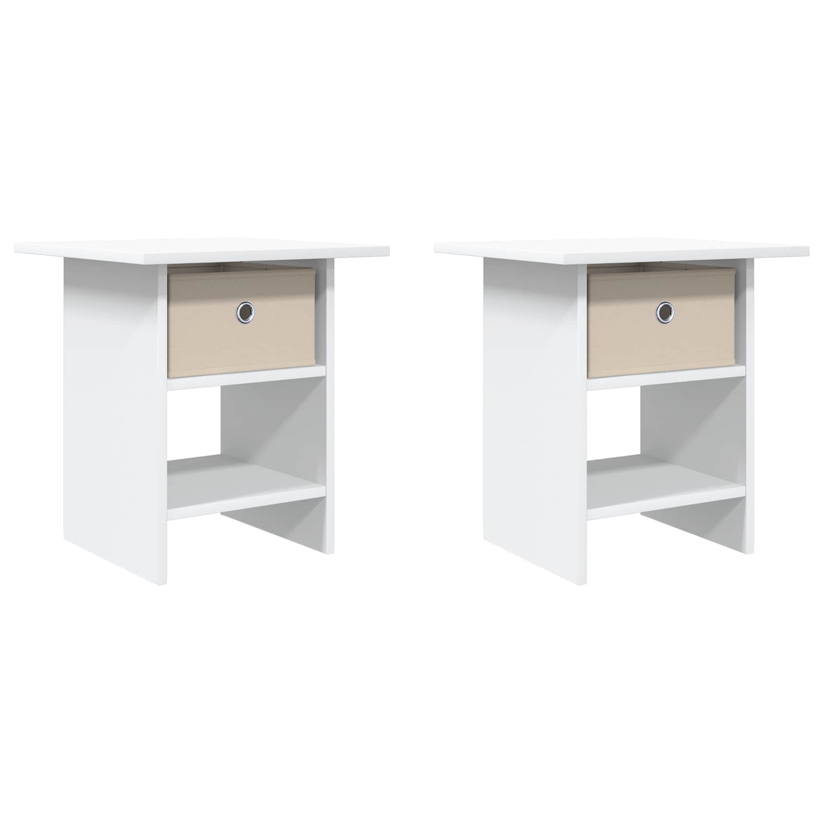 Bedside Table 2 pcs White 41 x 40 x 45 cm Engineered Wood