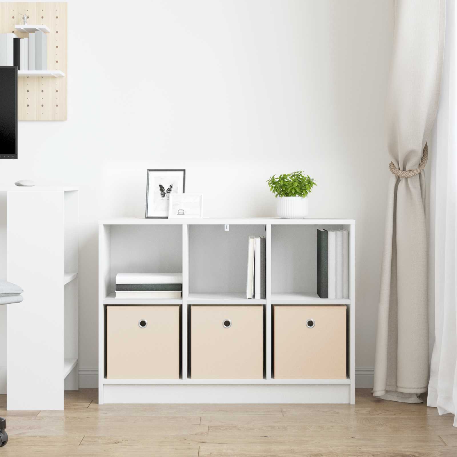 Sideboard with Drawer White 88.5 x 27.5 x 63.5 cm