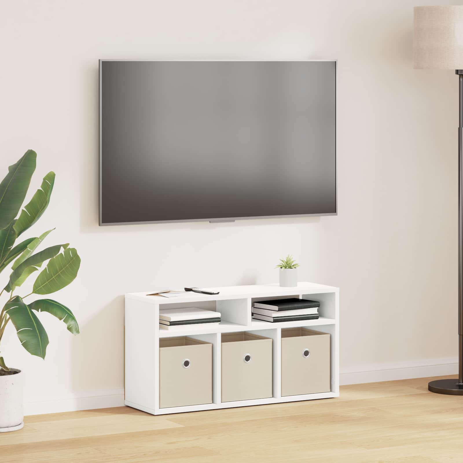 Lowboard with Drawer White 72 x 22.5 x 38 cm