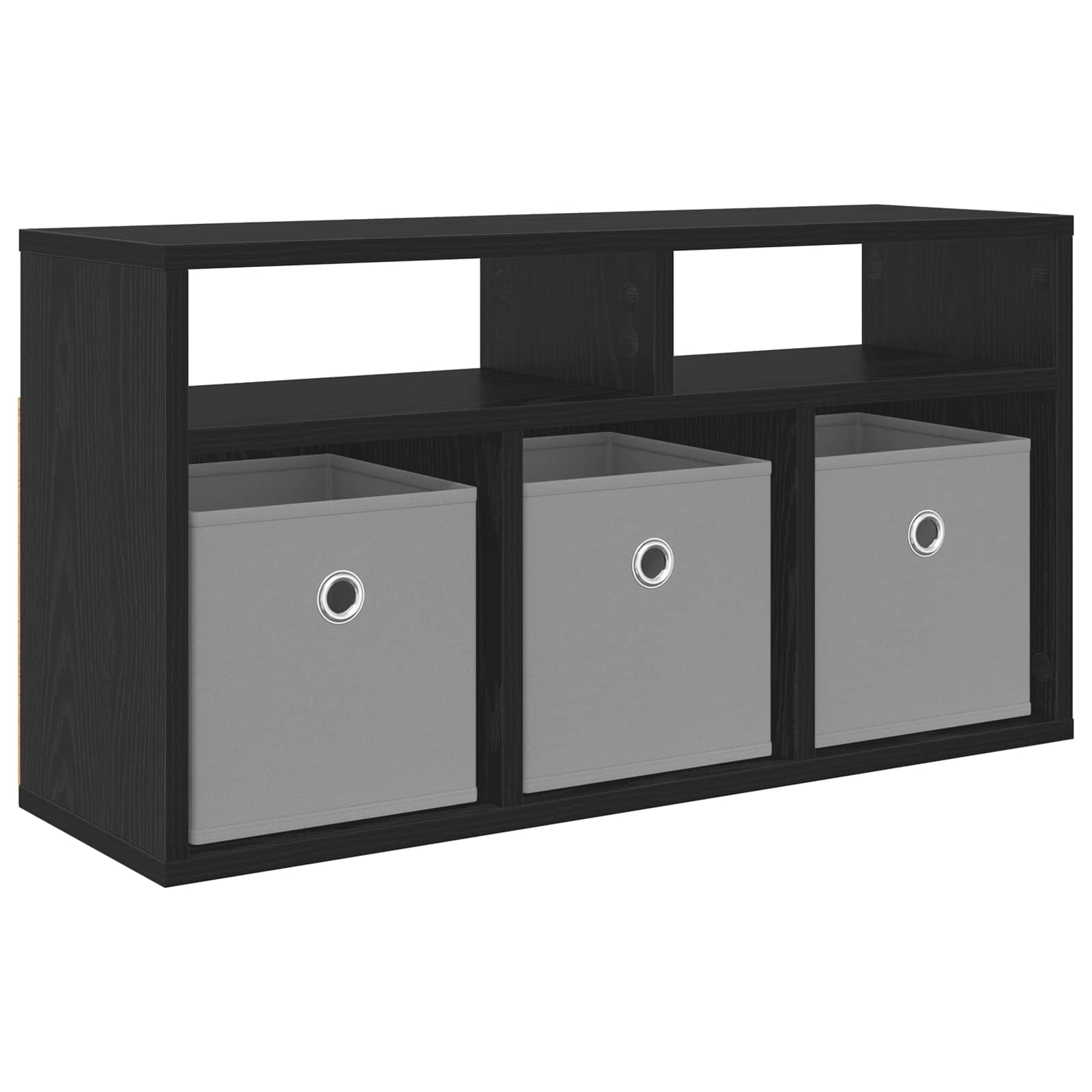 Lowboard with Drawer Black Oak 72 x 22.5 x 38 cm