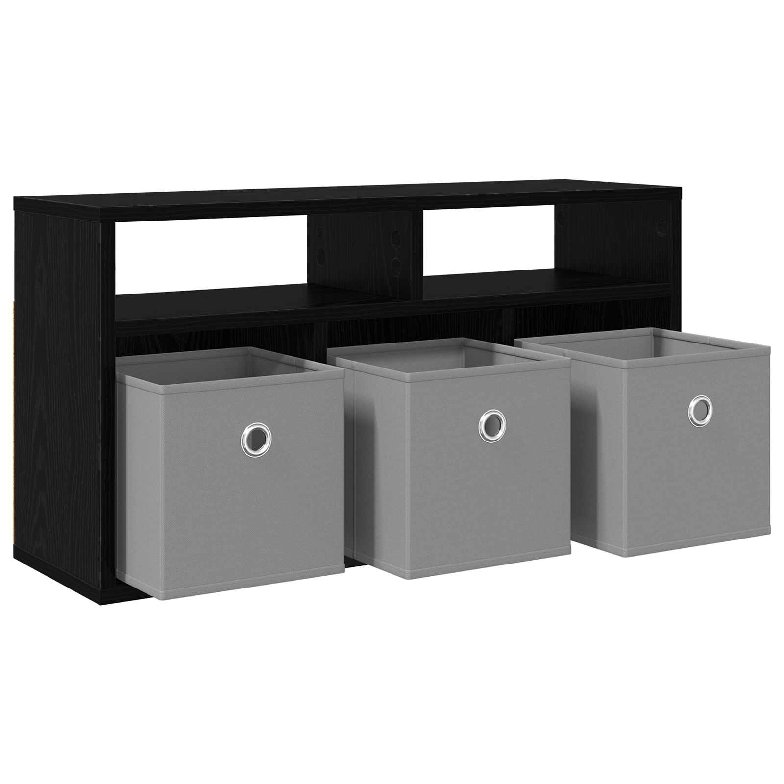 Lowboard with Drawer Black Oak 72 x 22.5 x 38 cm