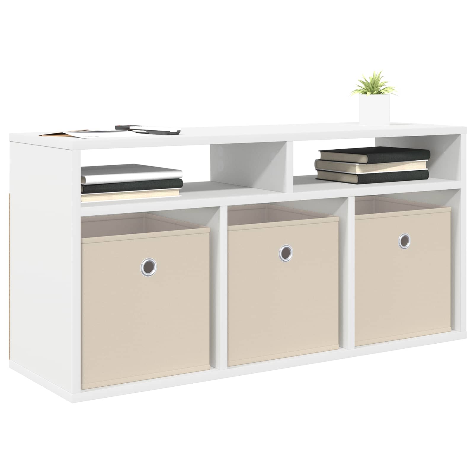 Lowboard with Drawer White 87 x 27.5 x 43 cm
