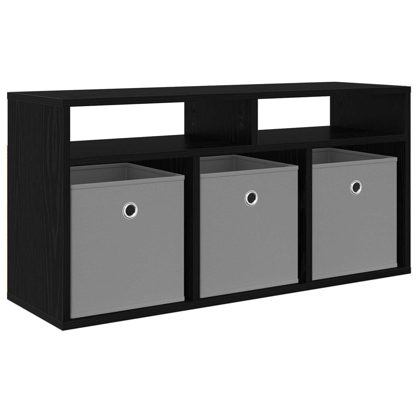 Lowboard with Drawer Black Oak 87 x 27.5 x 43 cm