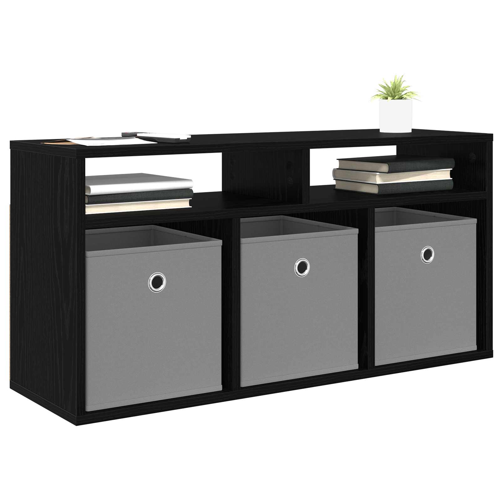 Lowboard with Drawer Black Oak 87 x 27.5 x 43 cm