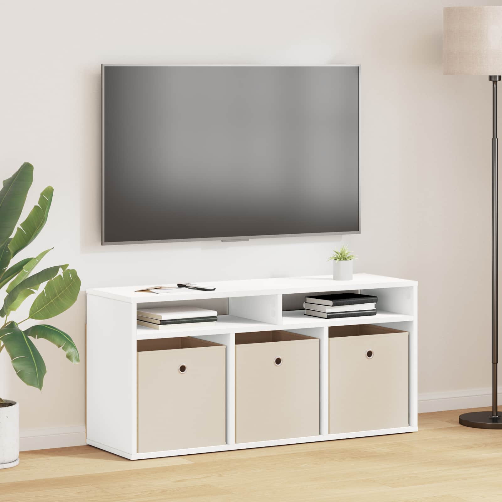 Lowboard with Drawer White 102 x 32 x 48.5 cm