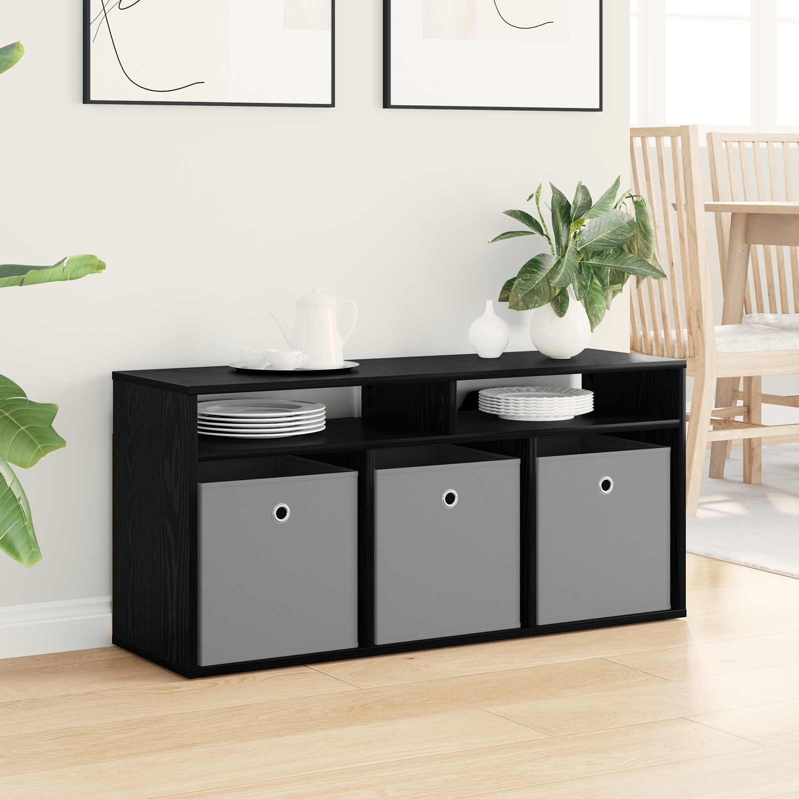 Lowboard with Drawer Black Oak 102 x 32 x 48.5 cm