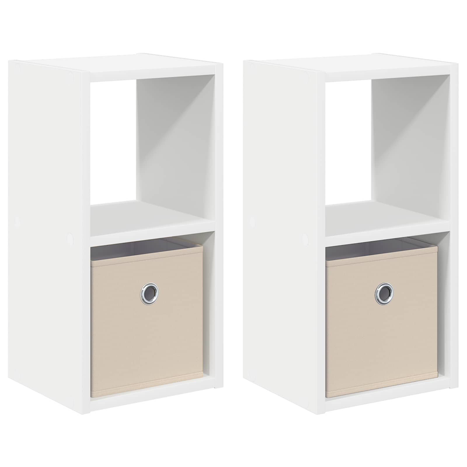 Bedside Table 2 pcs White 25.5 x 22 x 49.5 cm Engineered Wood