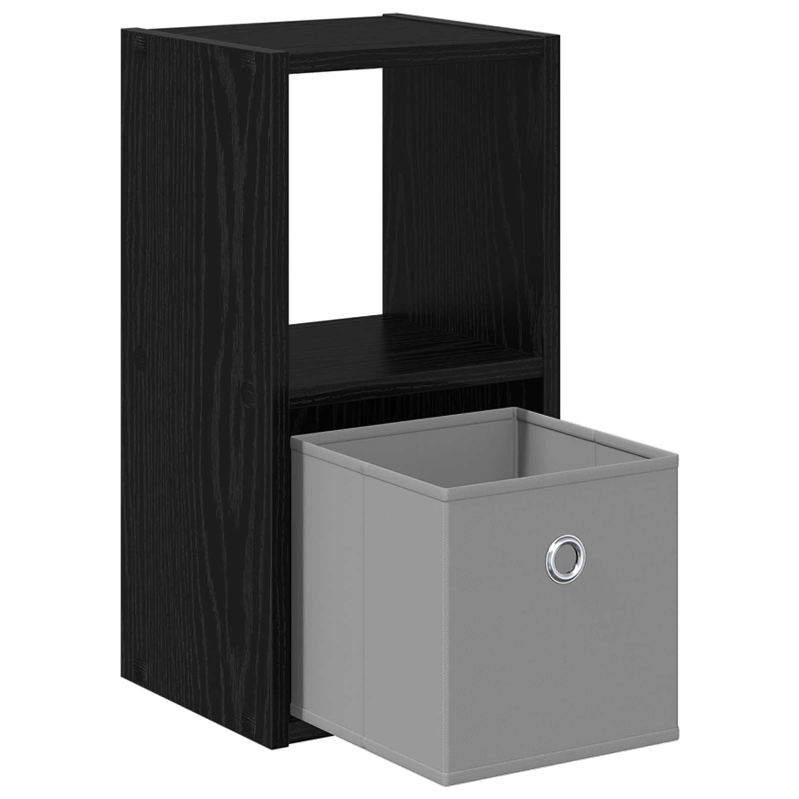 Bedside Table with Drawer 2 pcs Black Oak 25.5 x 22 x 49.5 cm