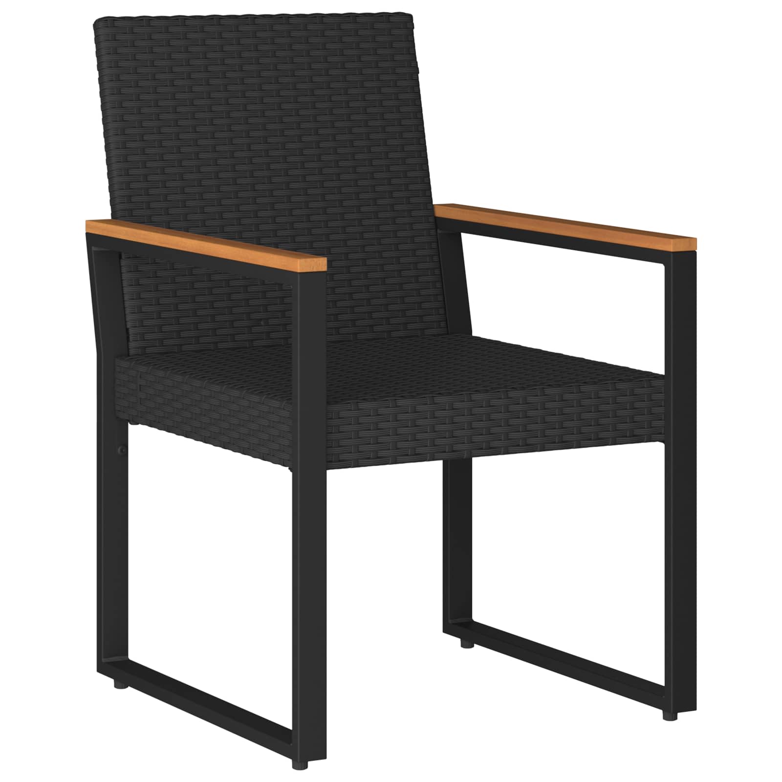 Outdoor Furniture Set with Cushion 4 pcs Black Poly Rattan