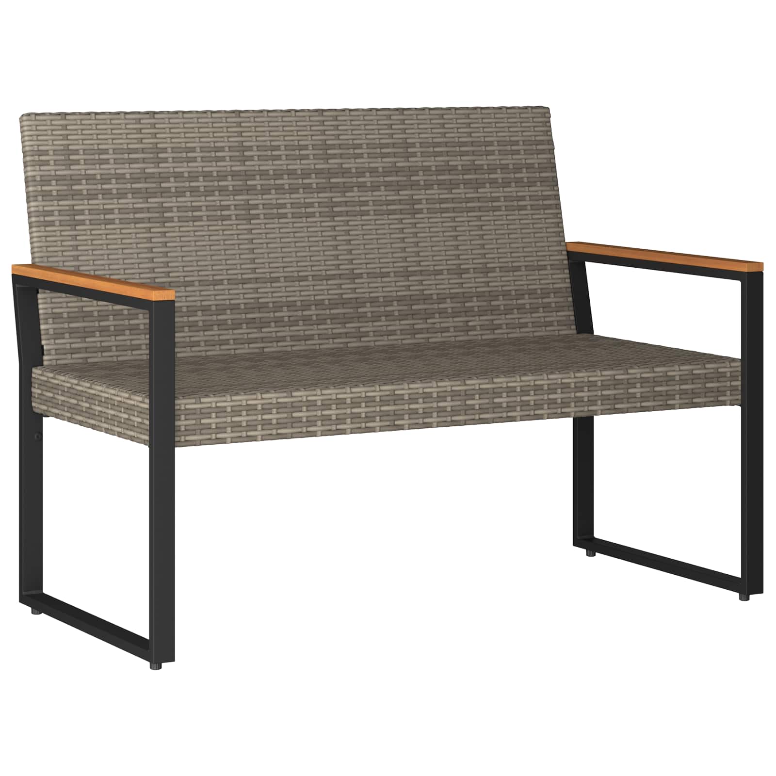 Outdoor Bench Grey and Dark Grey 107 x 61 x 80 cm Poly Rattan