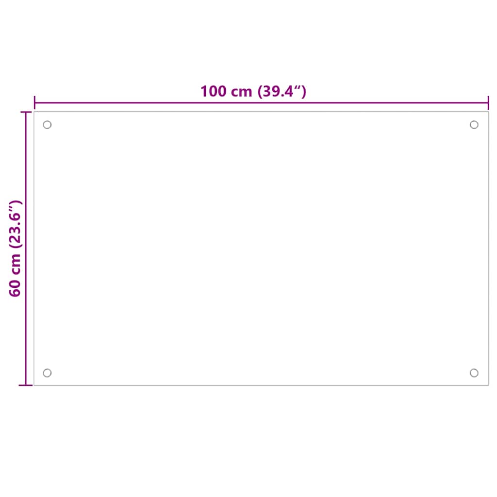 Kitchen Backsplash 2 pcs Transparent 100 x 60 cm Tempered Glass