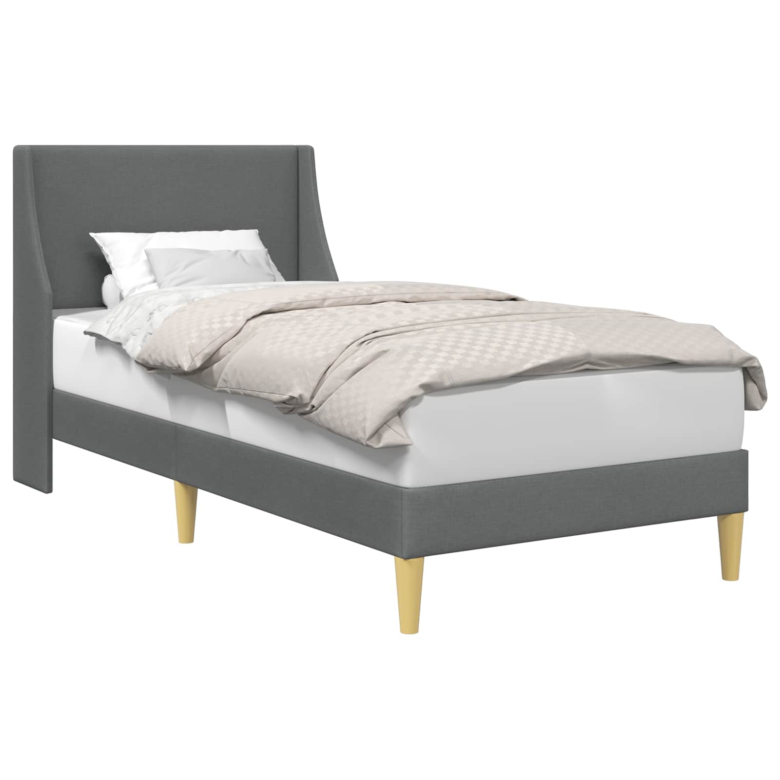 Bed Frame with Headboard Dark Grey 90 x 190 cm Velvet