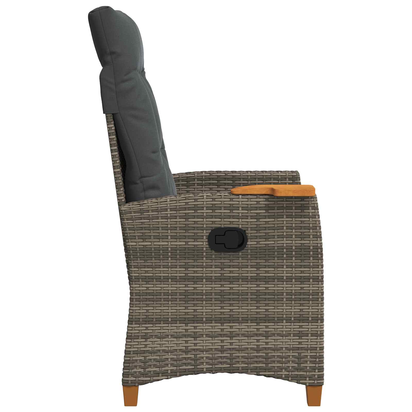 reclining chair with tea plate 62 x 64 x 112 cm Poly Rattan