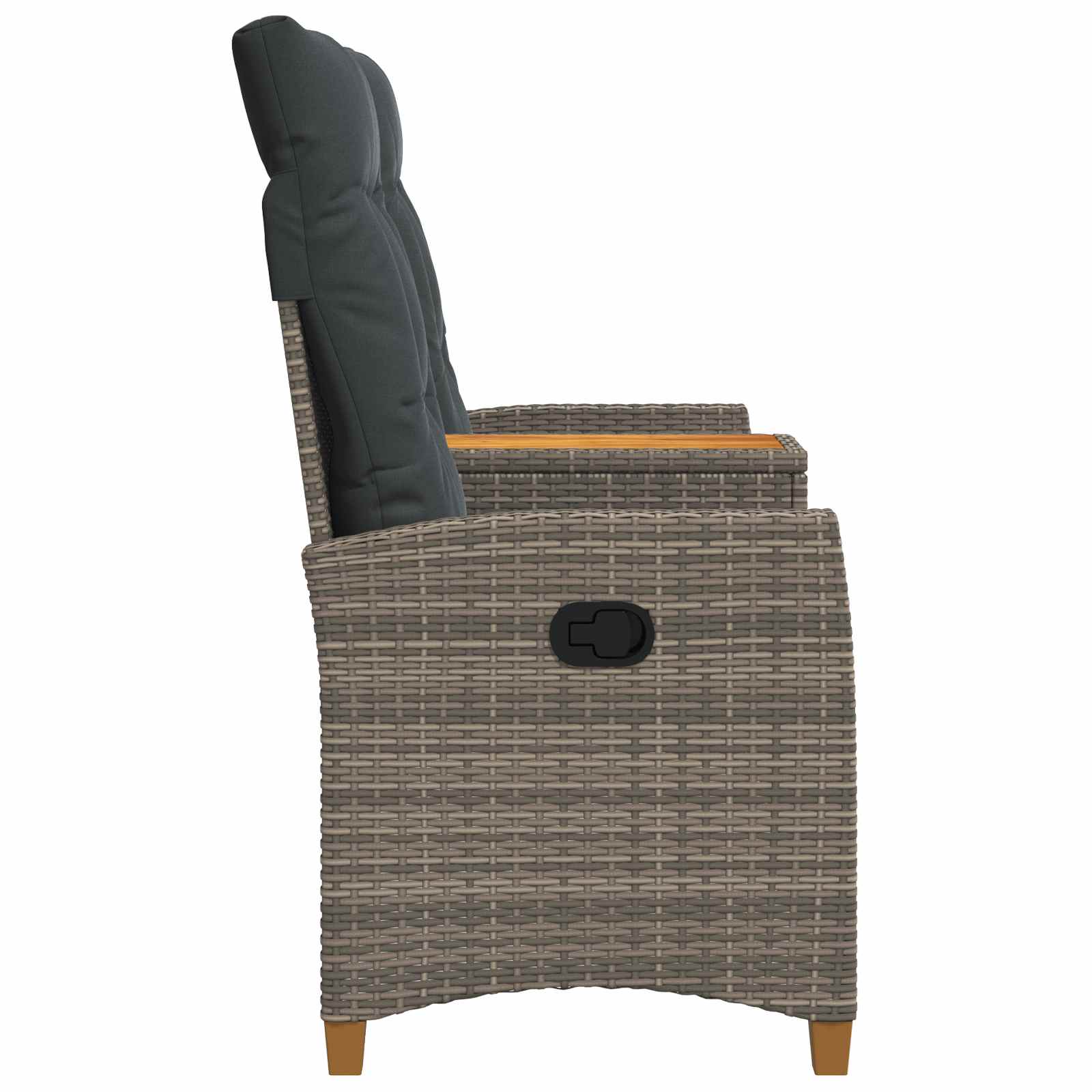 Reclining Bench with Table Grey and Dark Grey 126 x 65 x 112 cm
