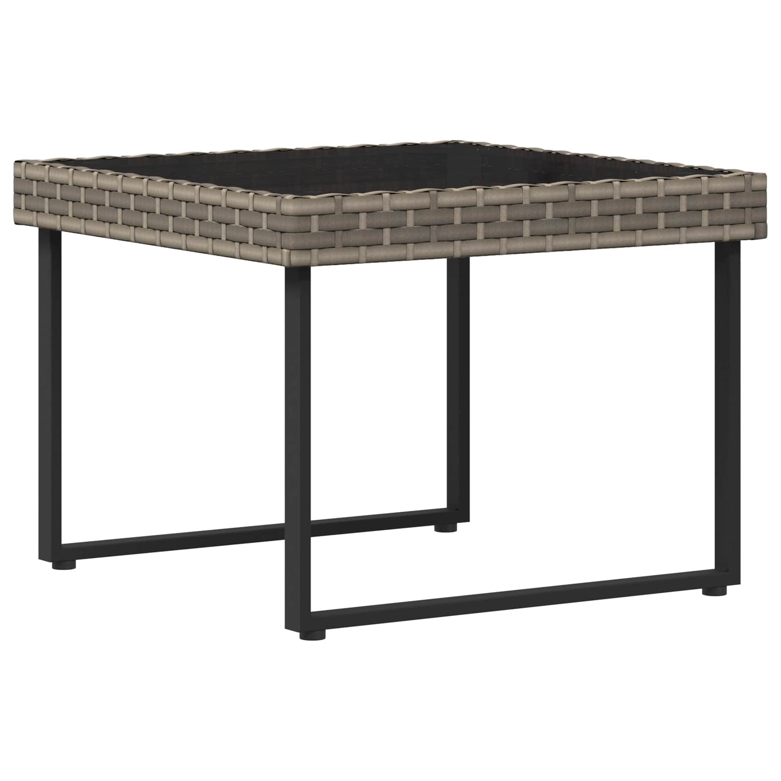 Garden sofa set with Cushion 2 pcs Grey Poly Rattan and Steel