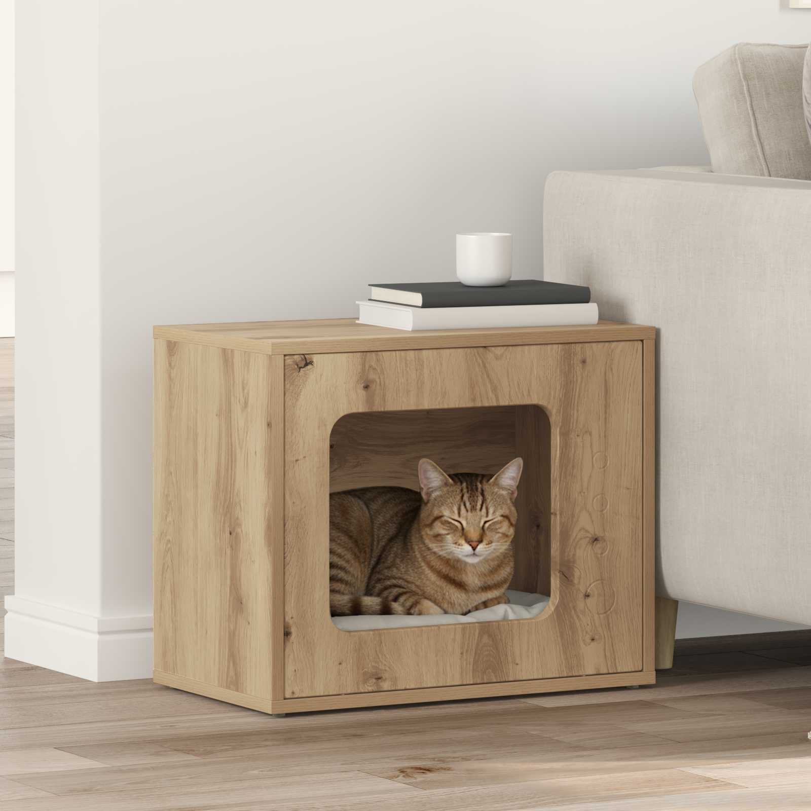 Cat House Artisian Oak 51 x 30 x 42.5 cm Engineered Wood