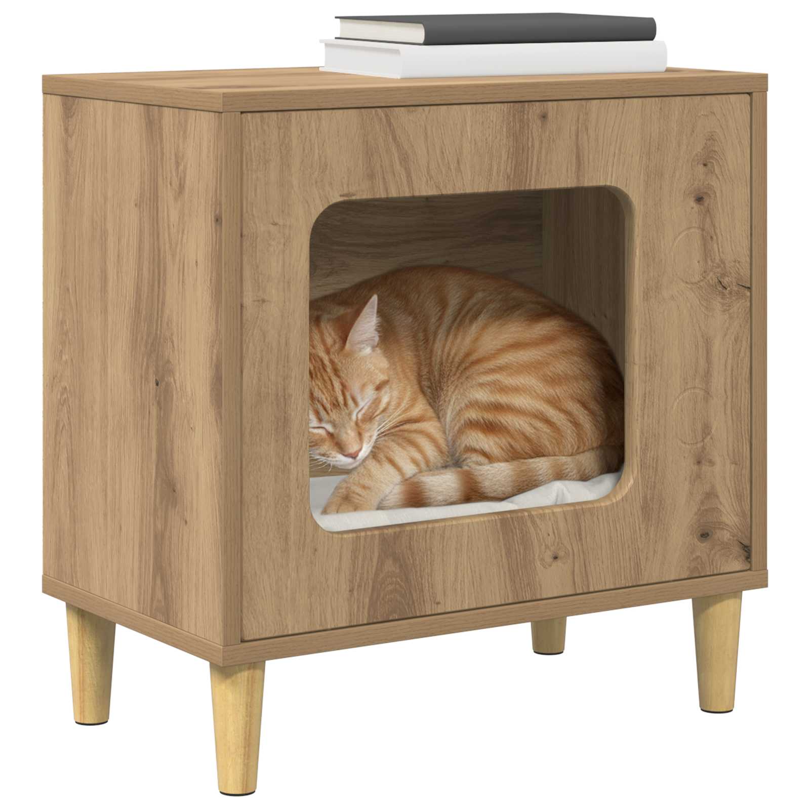 Cat House Artisian Oak 51 x 30 x 52 cm Engineered Wood